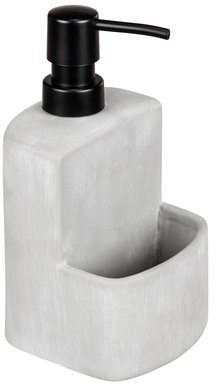 WENKO Dispenser voor afwasmiddel Festival Beton van beton, trendy industriële look, met afwasponsvak, 380 ml
