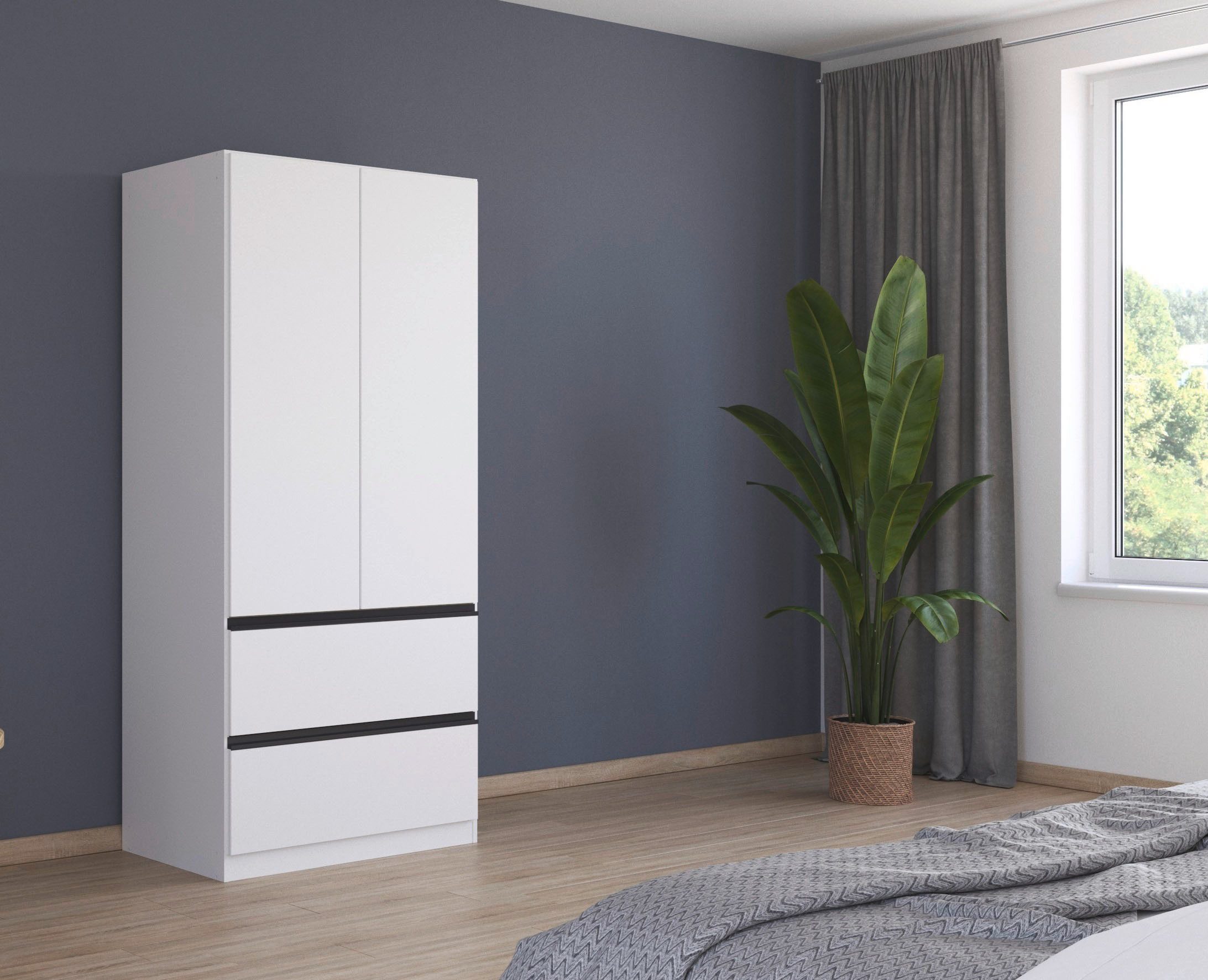 rauch Draaideurkast Kledingkast Kast Garderobe Wasmand COSTA in 3 Breedtes veel ruimte, greeploze front en push-to-open functie made in germany
