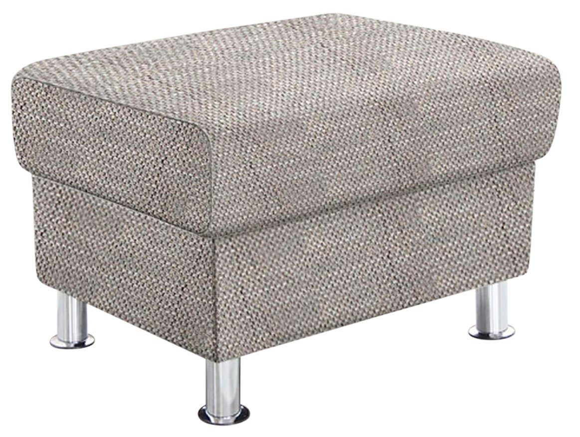 TRENDMANUFAKTUR Hocker Rondo, poef bij de serie, breedte 67 cm, chromen voeten Voetenbank optioneel met verenkern, in verschillende bekledingen bestelbaar