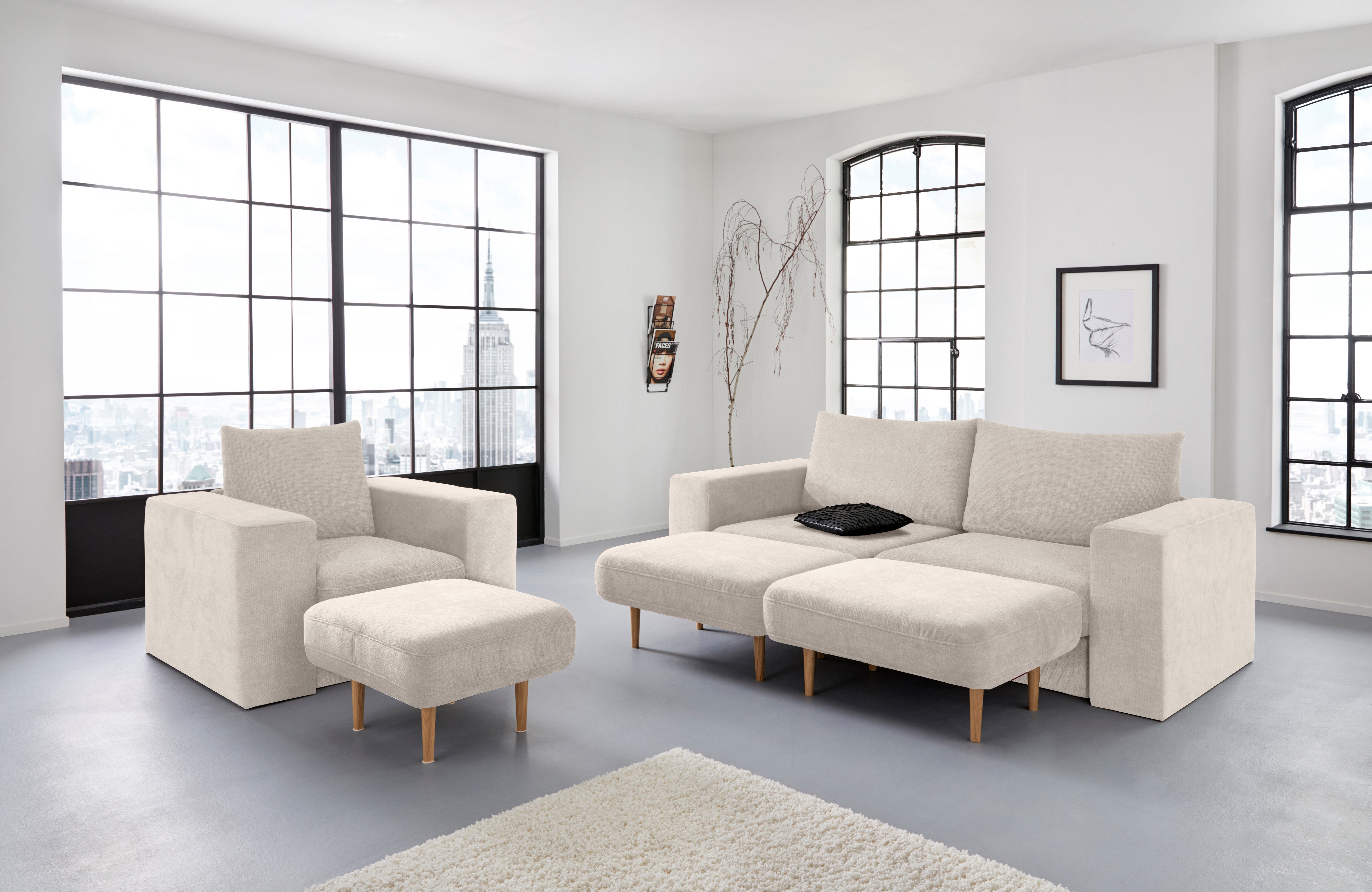 LOOKS BY WOLFGANG JOOP Fauteuil Looksv Aan te passen fauteuil: fauteuil wordt fauteuil met hocker