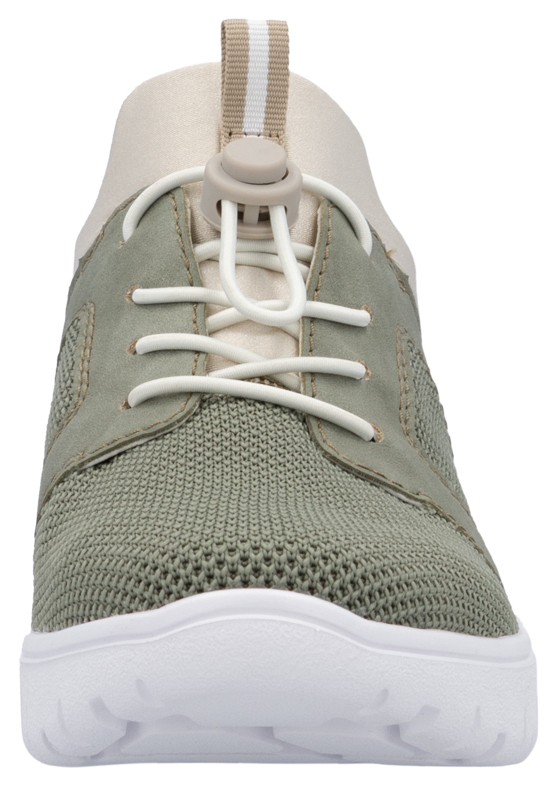 Rieker Slip-on sneakers , lage schoen, vrijetijdssneaker, instapschoen met aantrek lussen