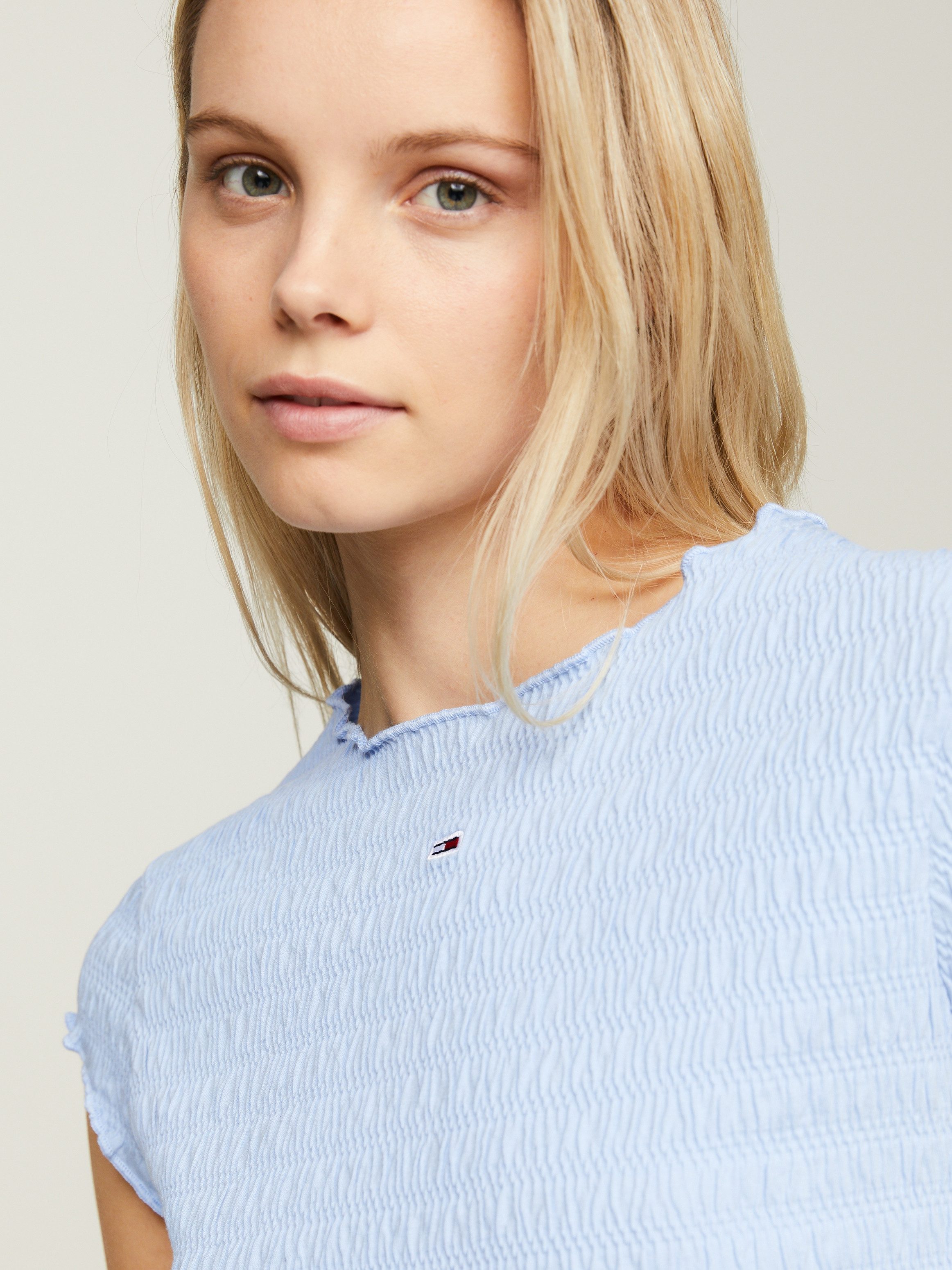 TOMMY JEANS Shirt met ronde hals TJW SLIM SMOCK TEE