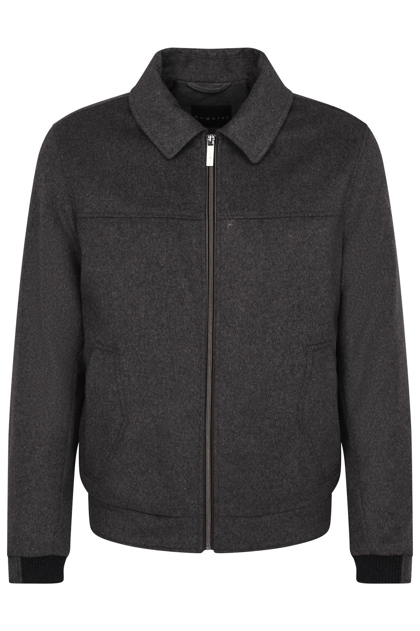 Bugatti Sportieve wollen blouson met rits Gray Heren