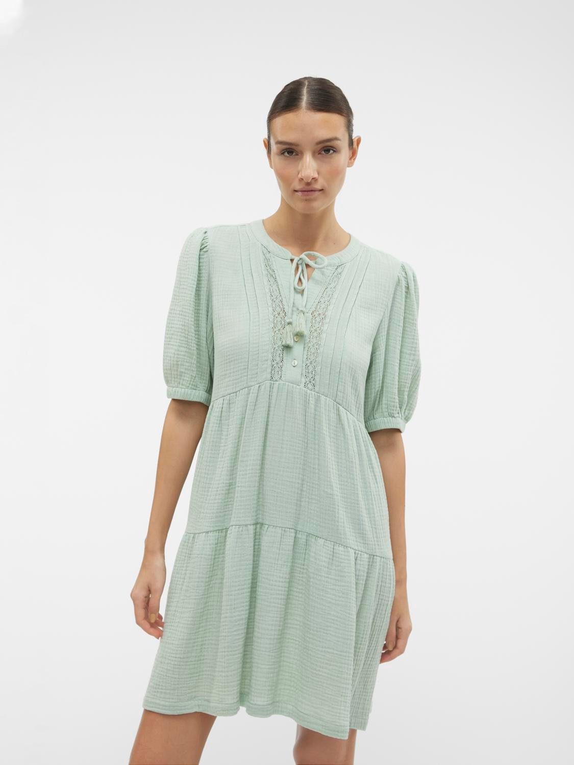 Vero Moda Mini-jurk VMNATALI 2/4 LACE SHORT DRESS WVN GA SPE