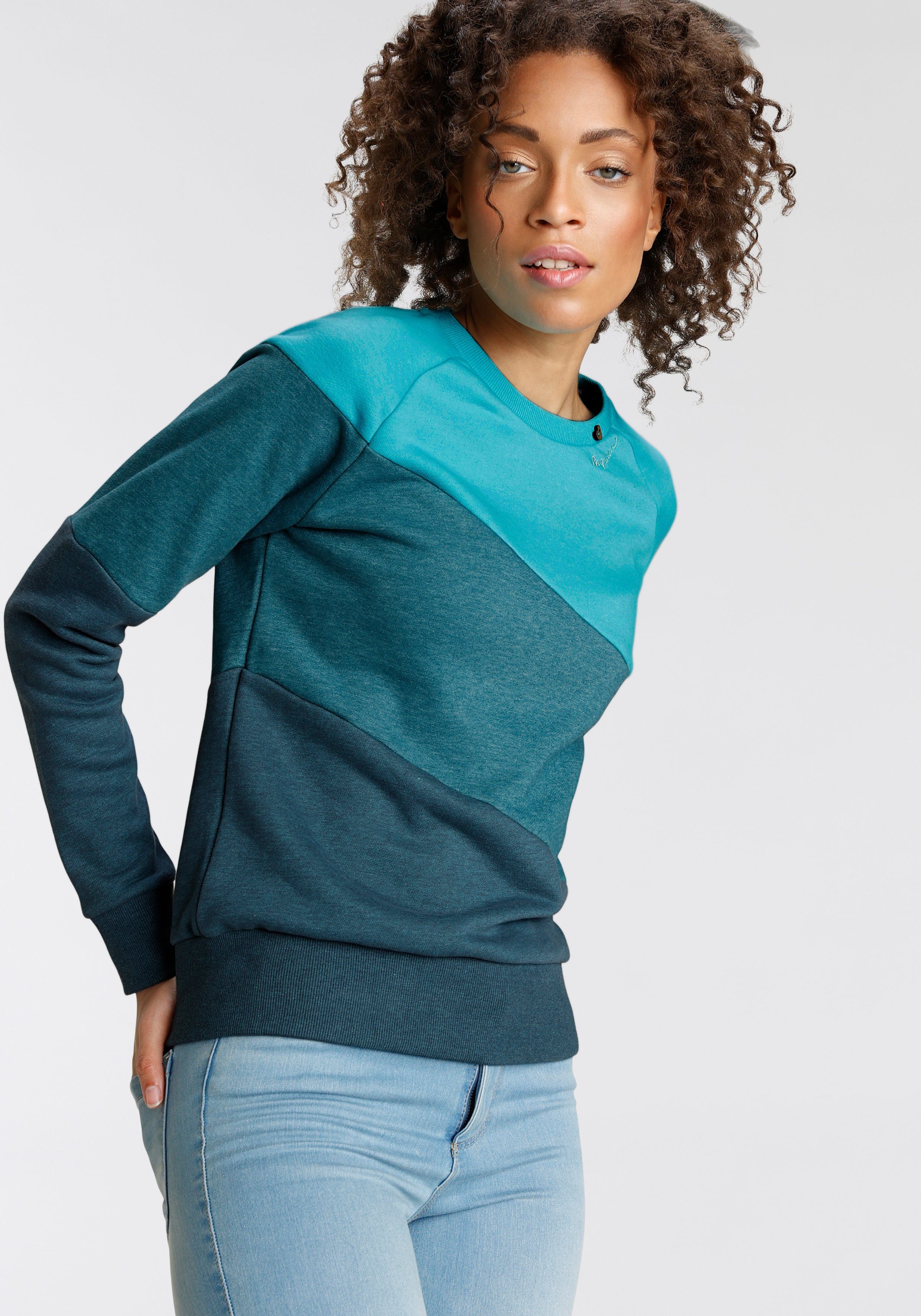 Ragwear Sweater JOHANKA BLOCK Ronde hals met color blocking design