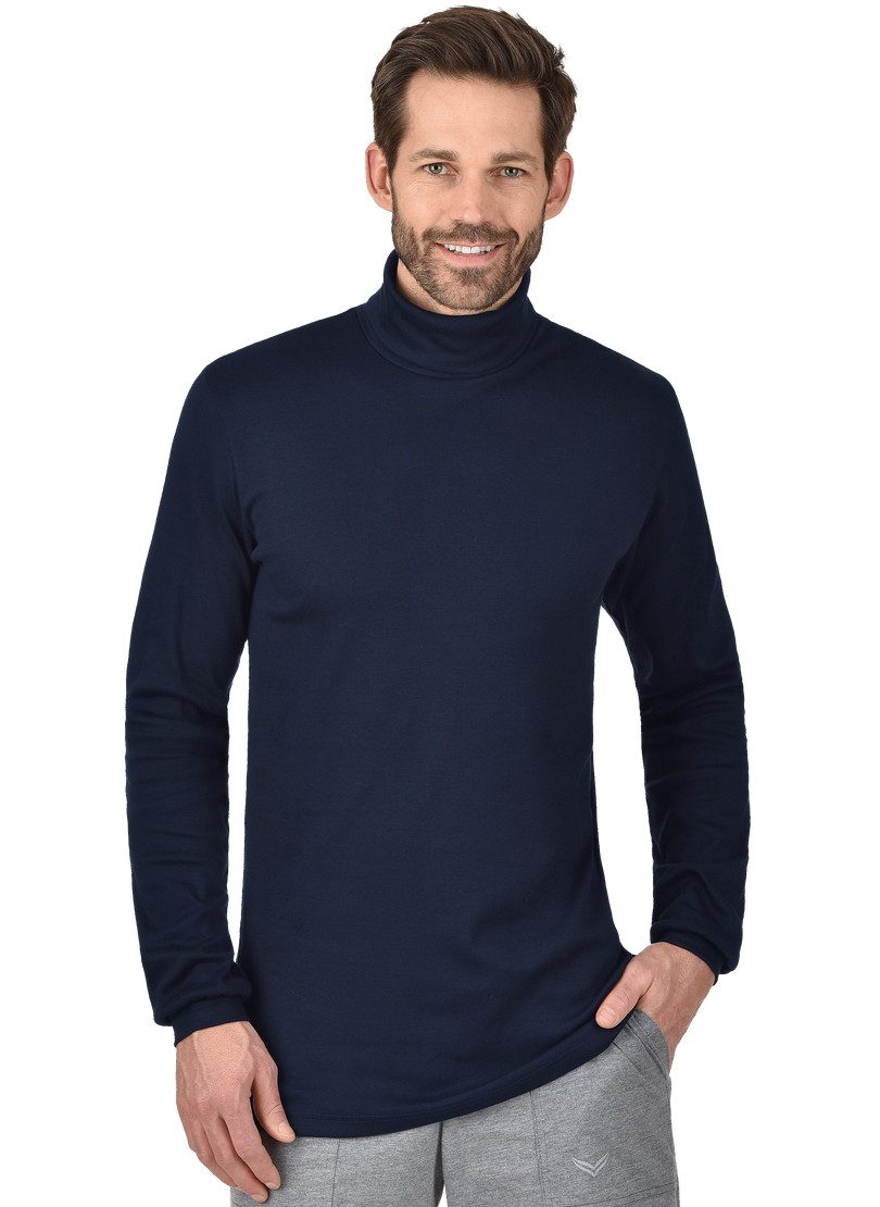 Trigema Colshirt TRIGEMA ski- en sportcoltrui met lange mouwen (1-delig) heren t-shirts maat XS blauw