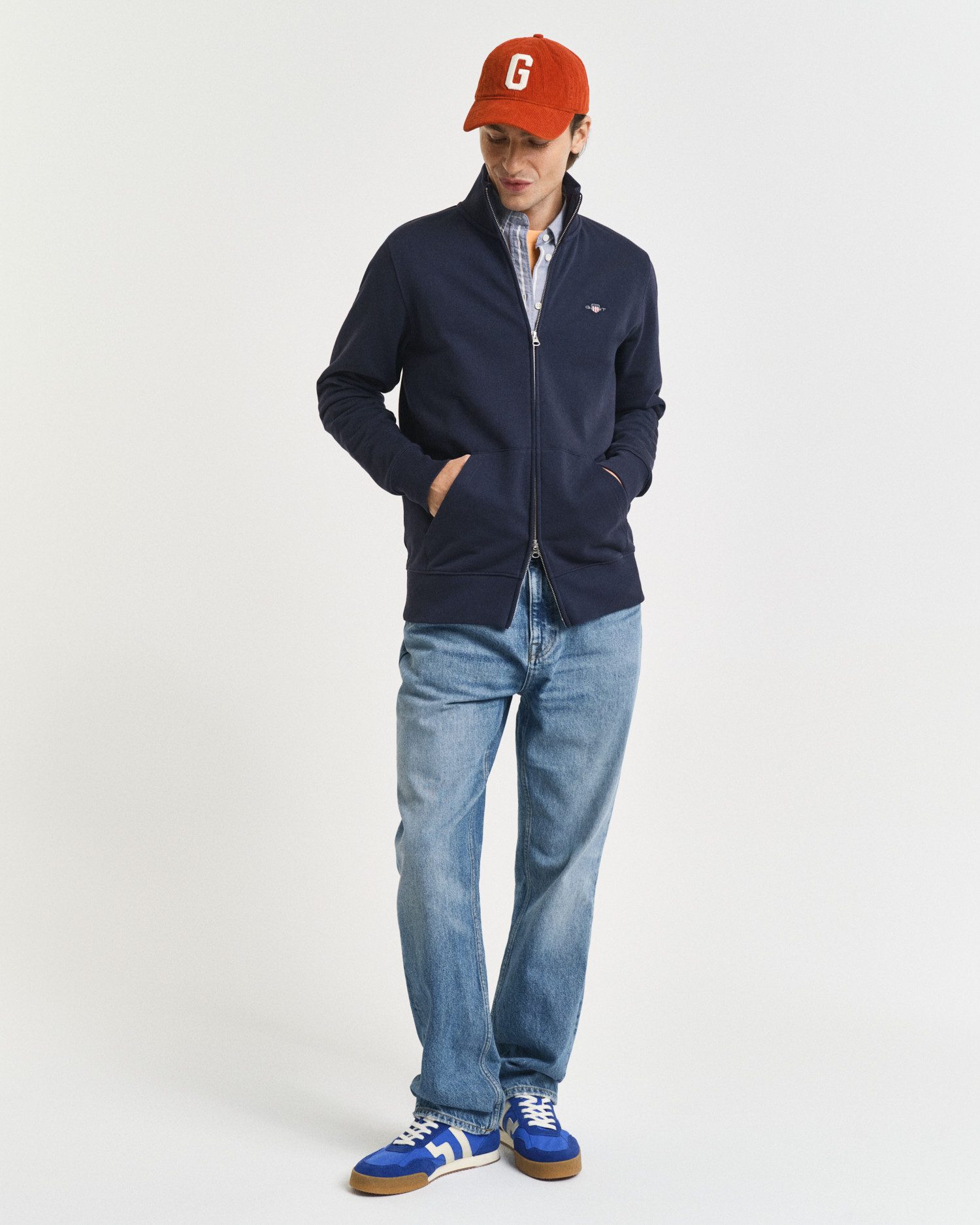 Gant Sweatvest REG SHIELD FULL ZIP SWEAT met logoborduursel op borsthoogte