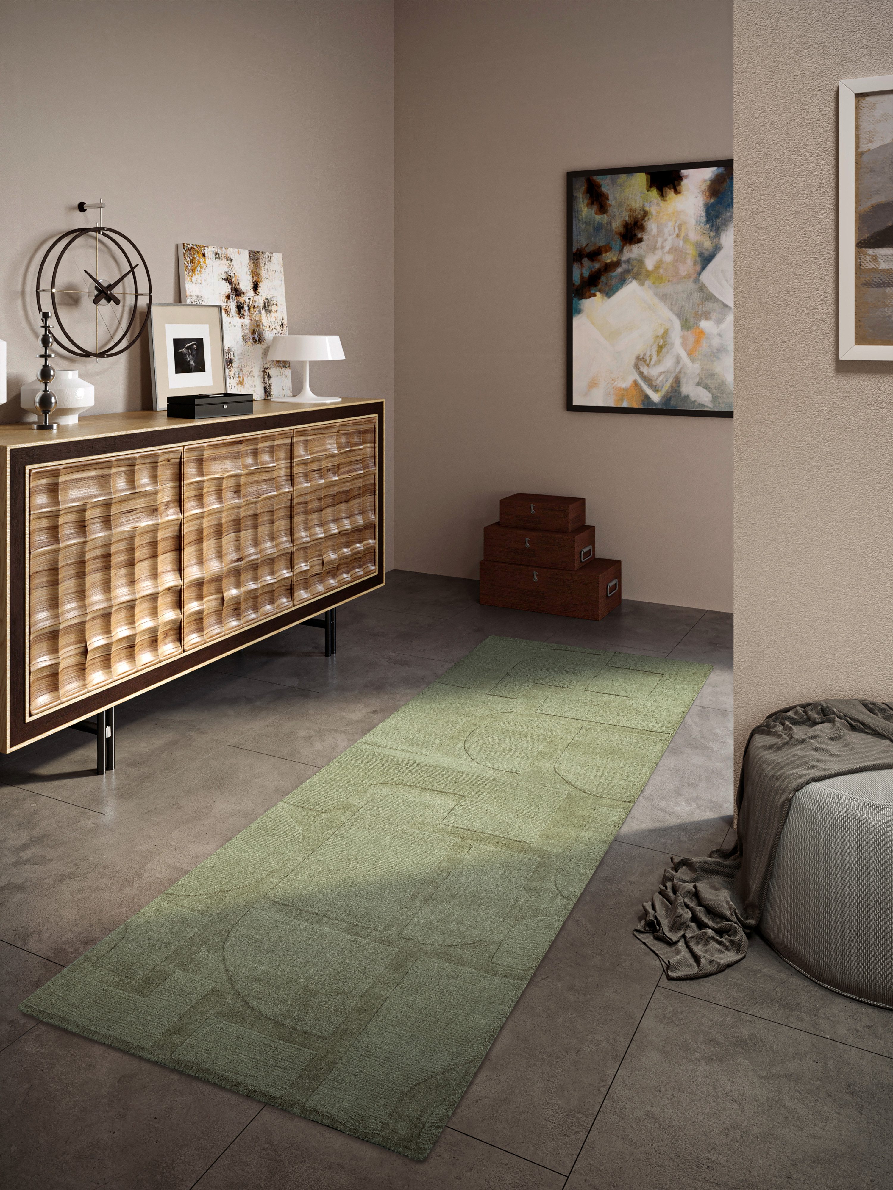 Villeroy & Boch Wollen kleed Alexis Handgeweven, wol, natuur, woonkamer, geometrie, boho, design