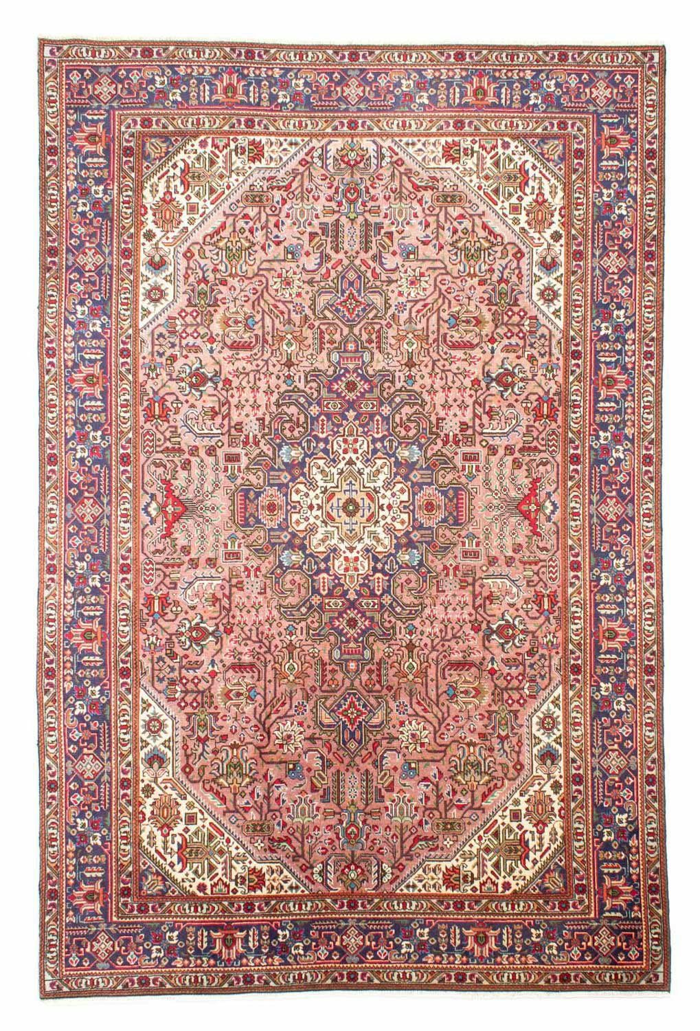 morgenland Wollen kleed Tabriz medaillon rosso chiaro 296 x 201 cm Uniek exemplaar met certificaat