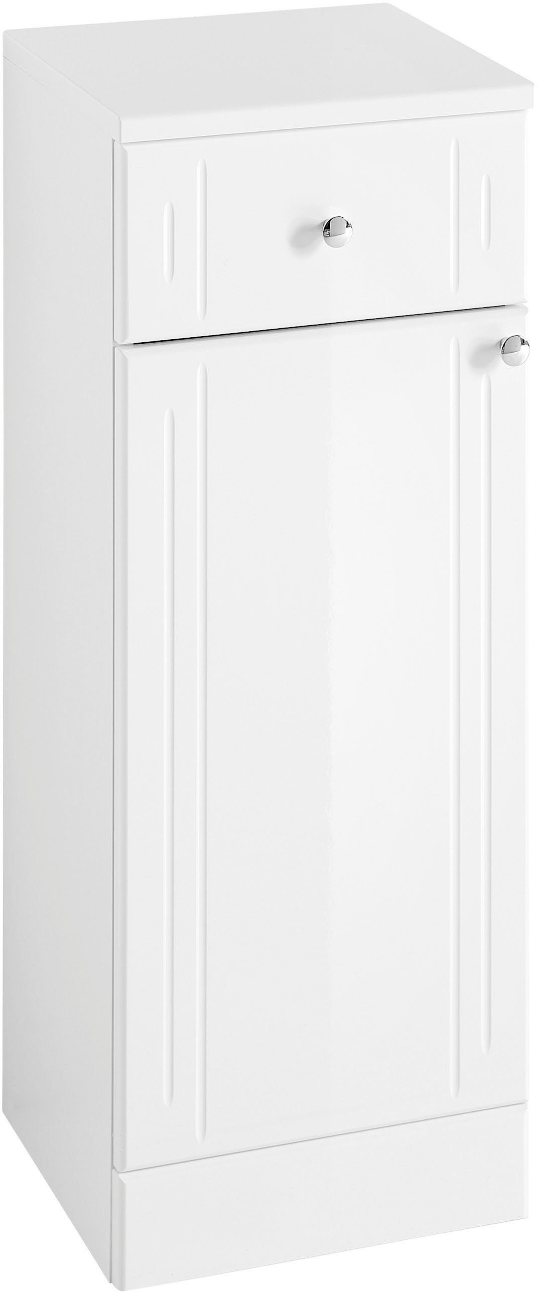Saphir Badmeubelset Quickset 955 5-delig, wastafelonderkast en led-spiegelkast in hoogglans-wit, badkamermeubel zonder wasbak, 9 deuren, 3 laden (set, 5 stuks)
