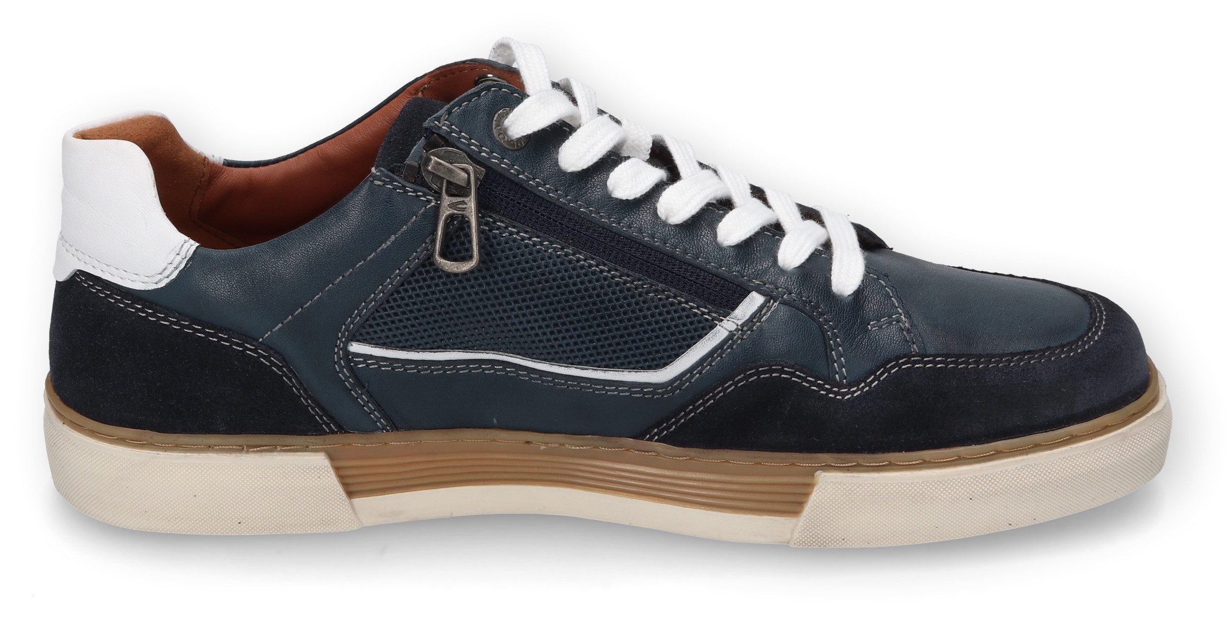 camel active Sneakers , retro sneaker, veterschoen, lage schoen met leren binnenzool