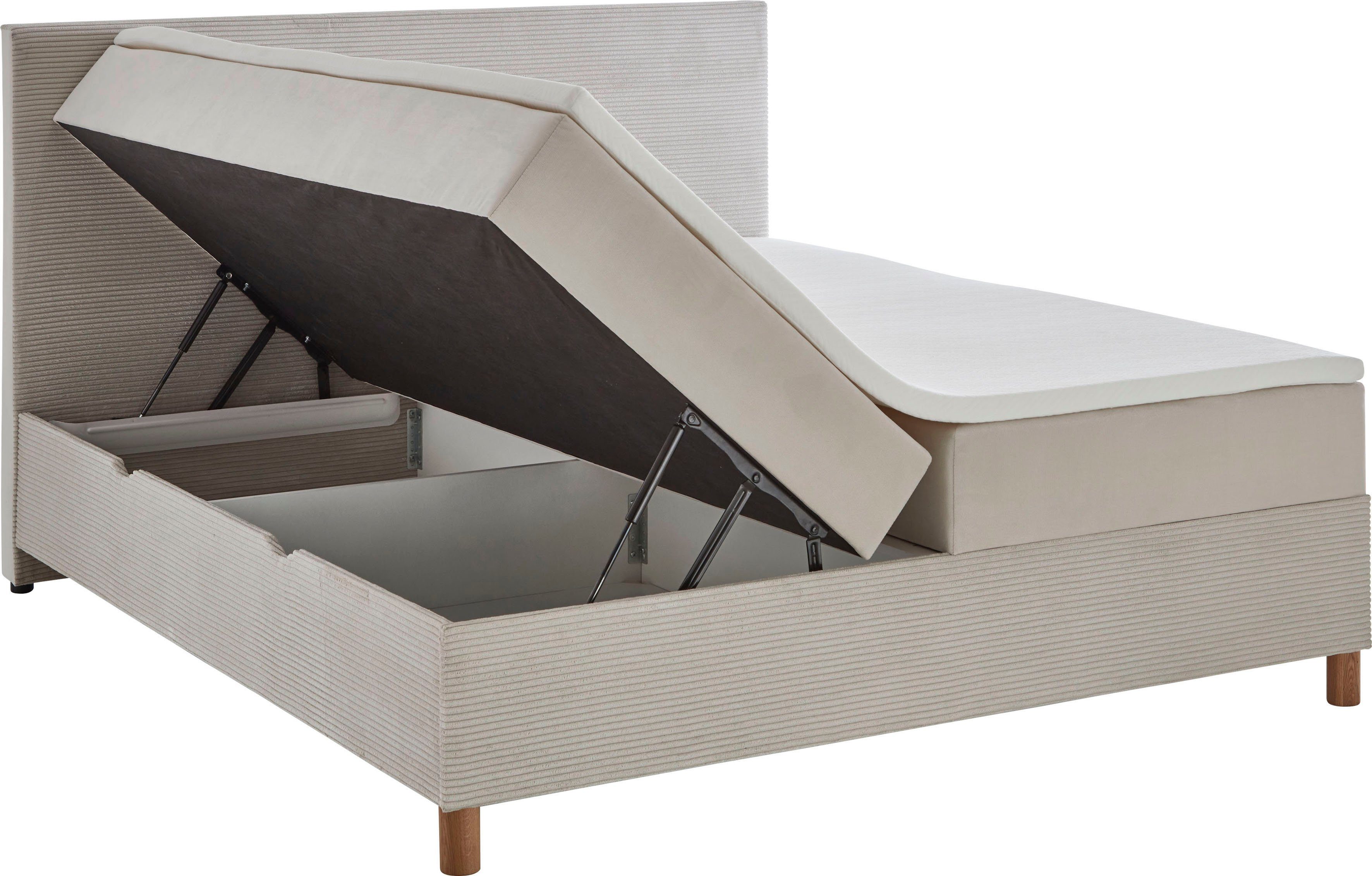 meise.möbel Boxspring Corsica met bedkist en topmatras, bekleding in een stof- en cordmix