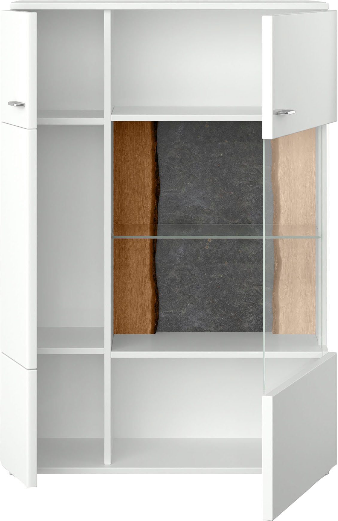set one by Musterring Vitrinekast Tacoma Type 03/04, hoogte 143,4 cm, met getinte glasdeur