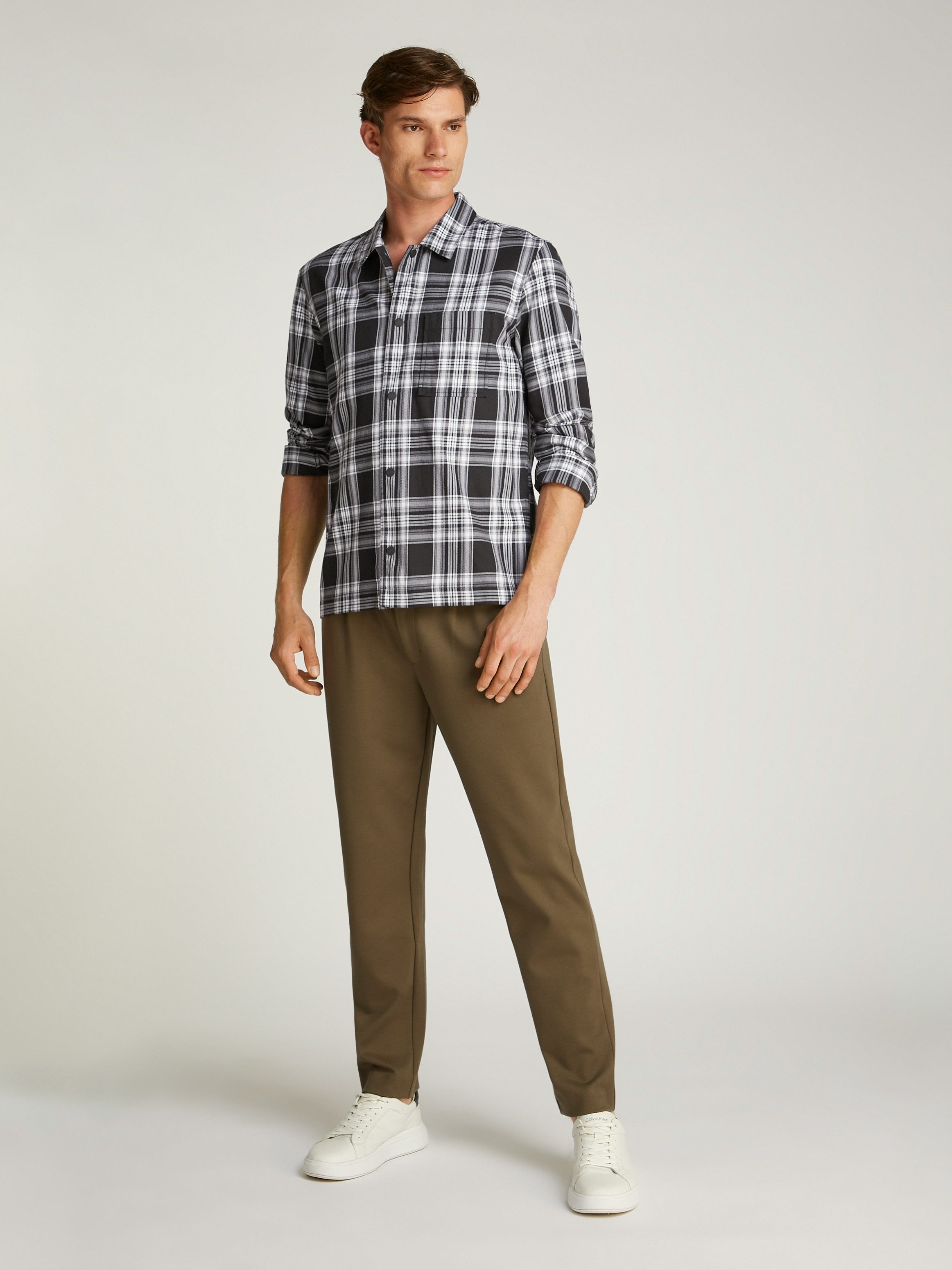 Calvin Klein Geruit overhemd TWILL CHECK SNAPS OVERSHIRT