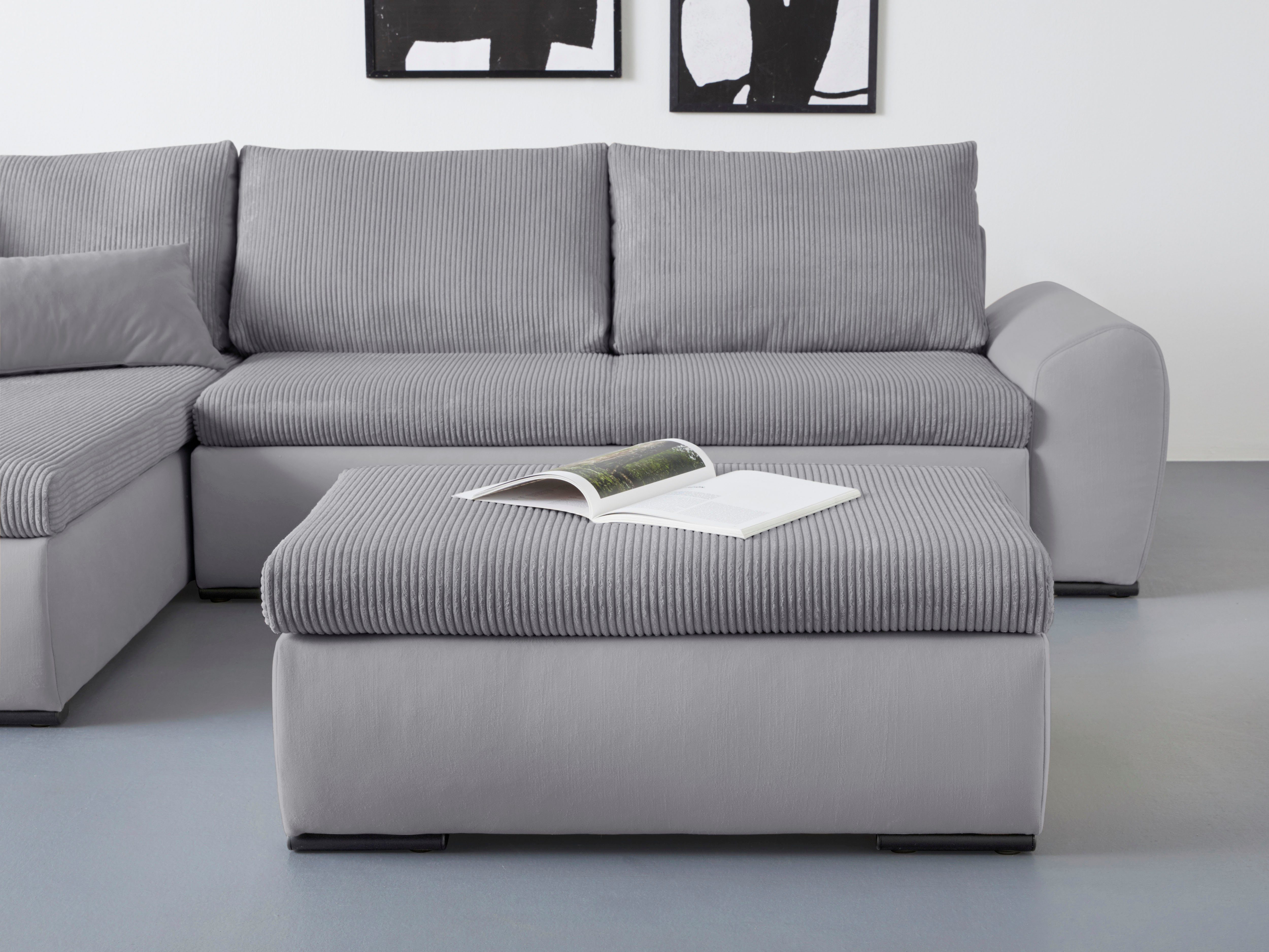 Home affaire Hocker Win met zwarte metalen poten, vrij plaatsbaar