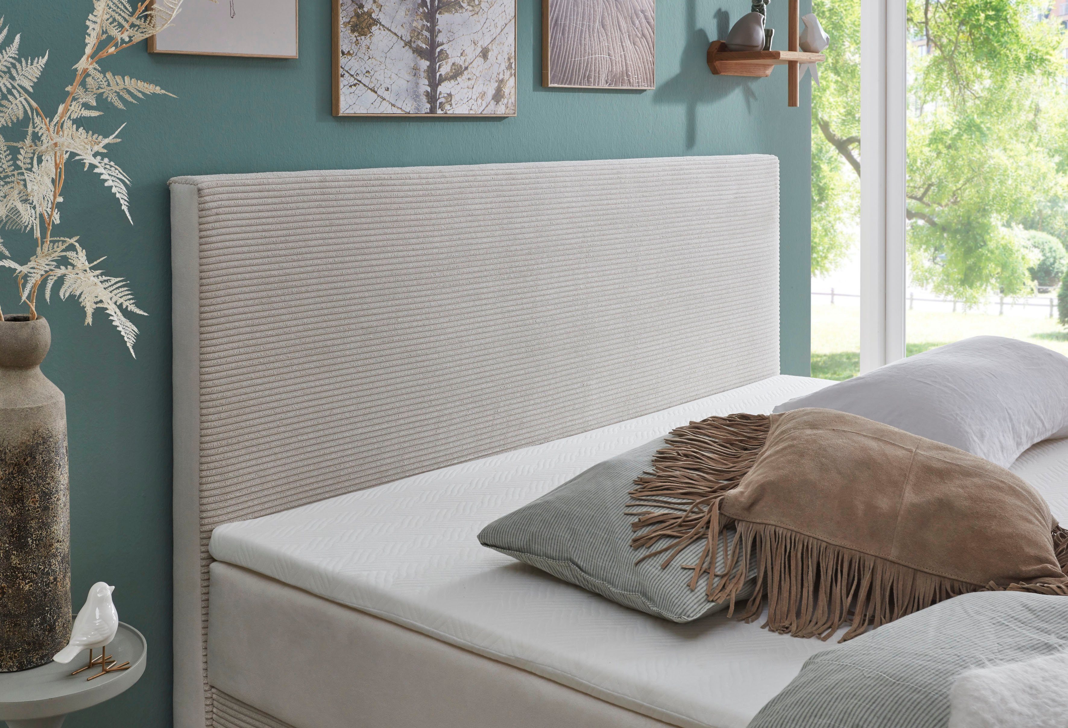 meise.möbel Boxspring Corsica met bedkist en topmatras, bekleding in een stof- en cordmix