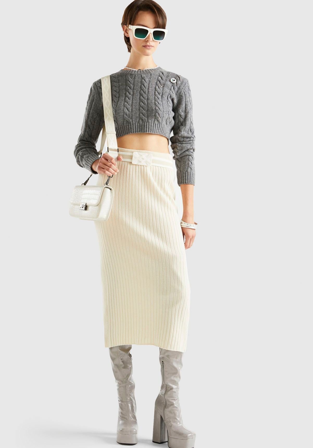 United Colors of Benetton Gebreide trui in cropped lengte