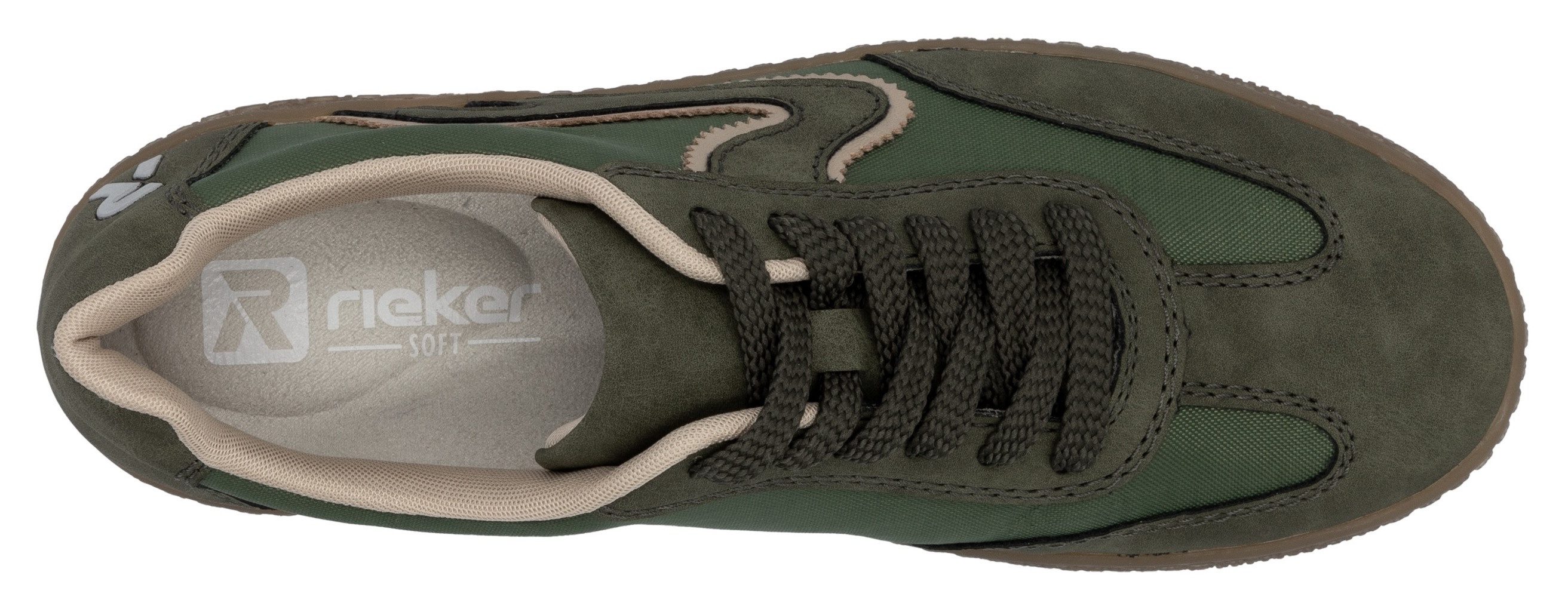 RIEKER Sport Plateausneakers vrijetijdsschoen, lage schoen, veterschoen in vegan uitvoering