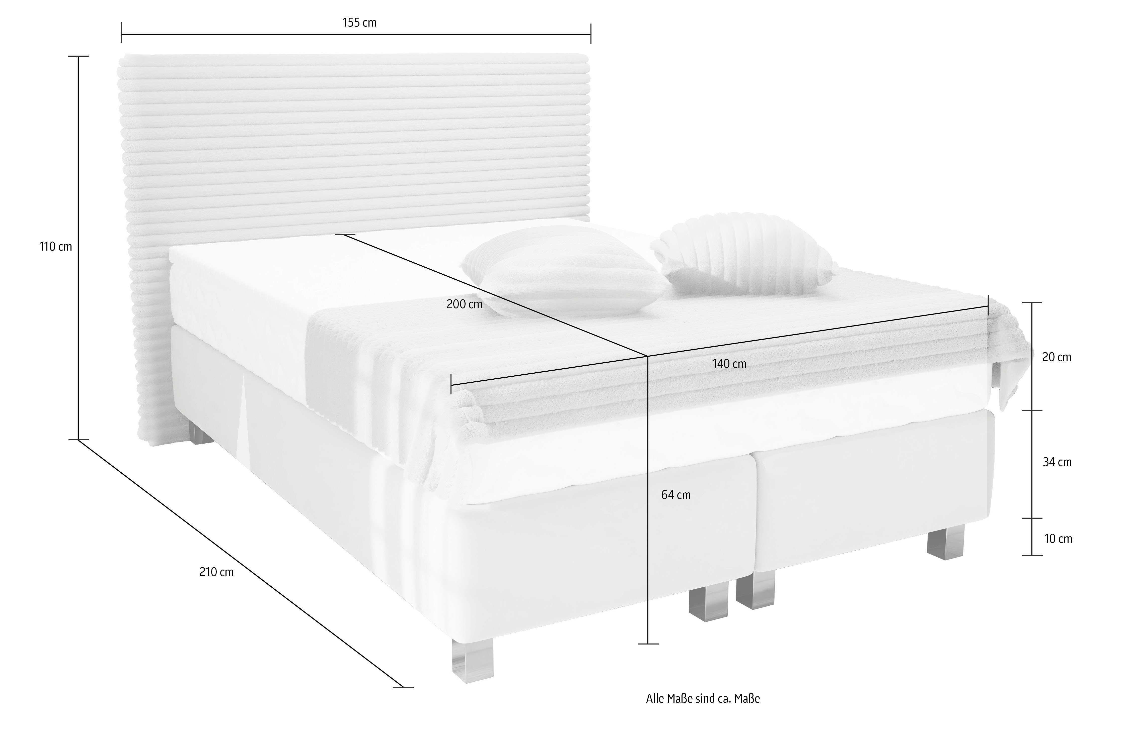 Westfalia Polsterbetten Boxspring Sven incl. sierkussens, naar keuze met of zonder koudschuim matrastopper