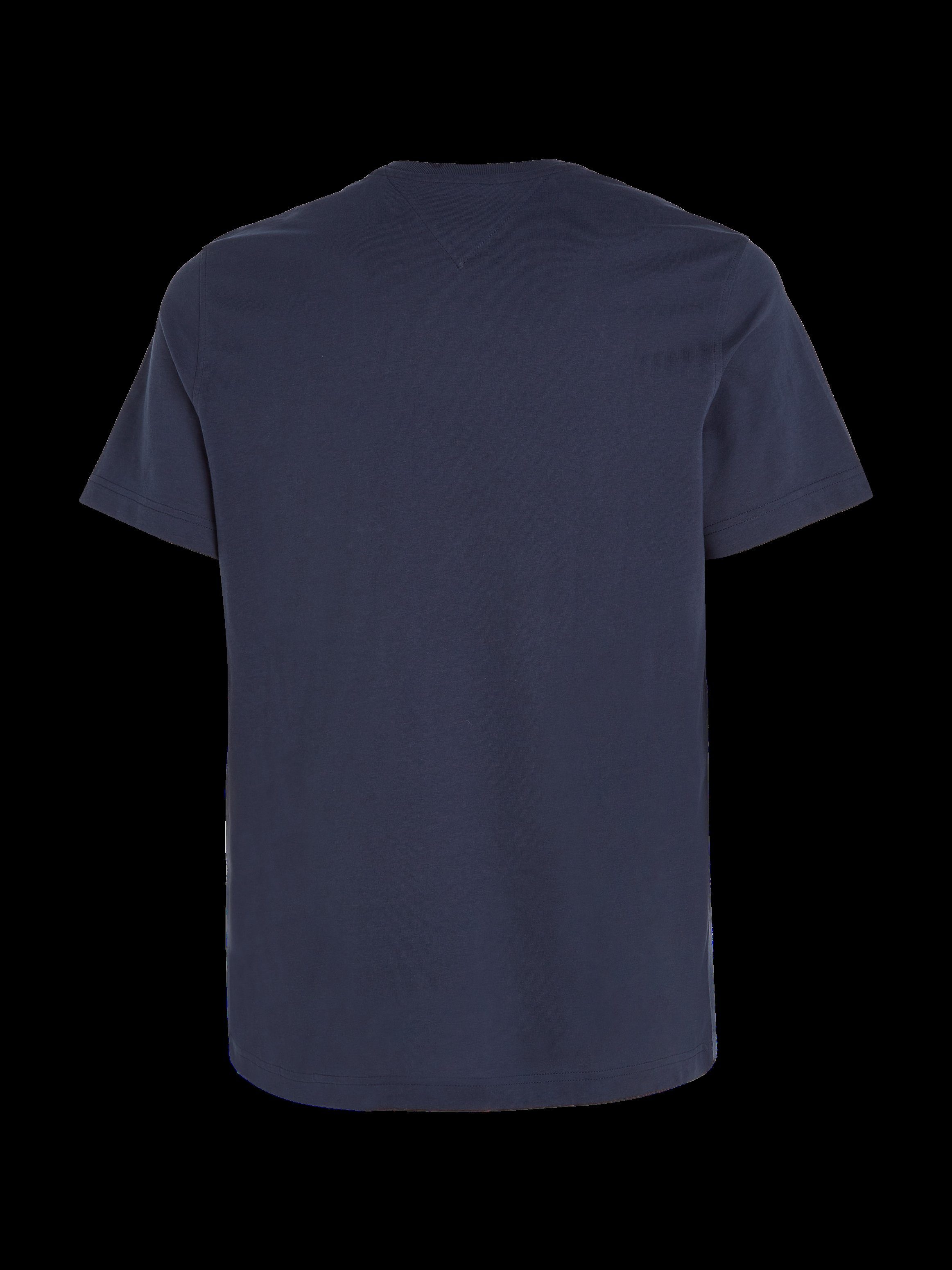 TOMMY JEANS T-shirt TJM ESSENTIAL SOLID TEE met ronde hals en subtiele logo-vlag