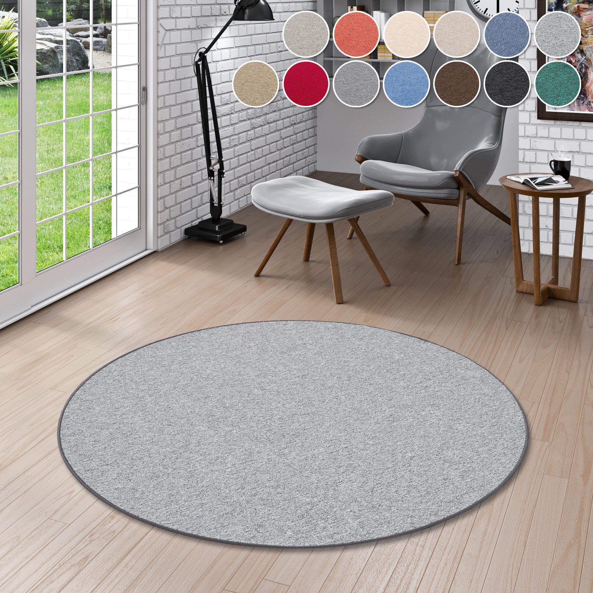 my home Vloerkleed Fortis Effen kleuren, lussen, geketteld, slijtvast, woonkamer moderne vloerkleden grijs