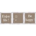 boenninghoff artprint met lijst enjoy life, be happy (set, 3 stuks) multicolor