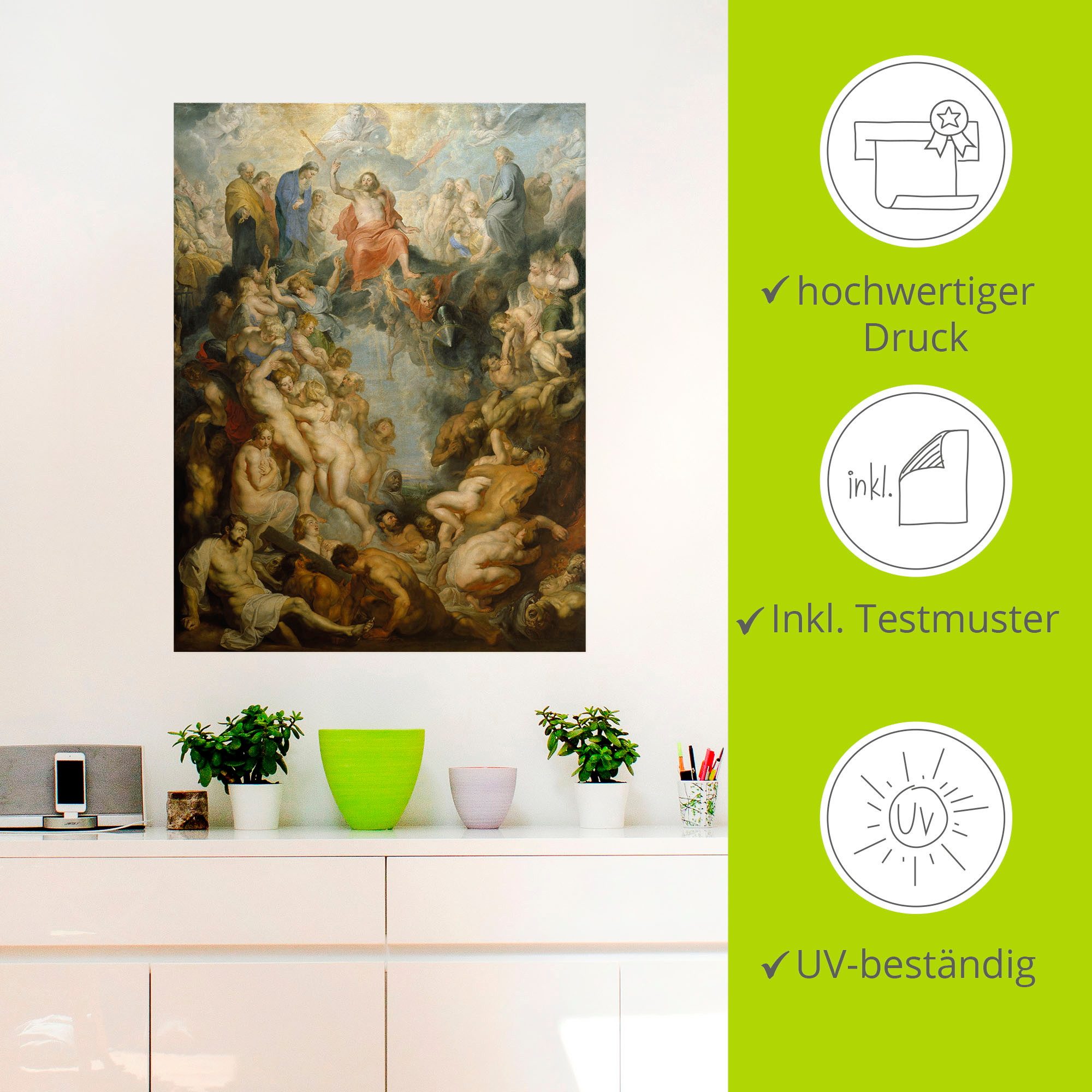 Artland Artprint Het grote laatste oordeel. 1617 als artprint op linnen, muursticker in verschillende maten