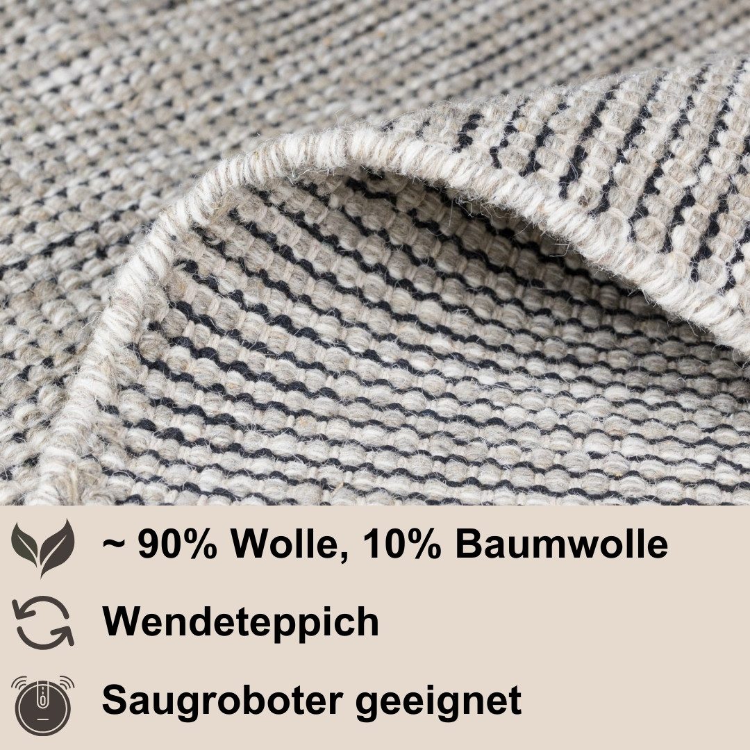 Myflair Möbel & Accessoires Set slaapkamerkleedjes Anisa Omkeerbaar tapijt, gemêleerd, 100% wol, handgeweven, woonkamer