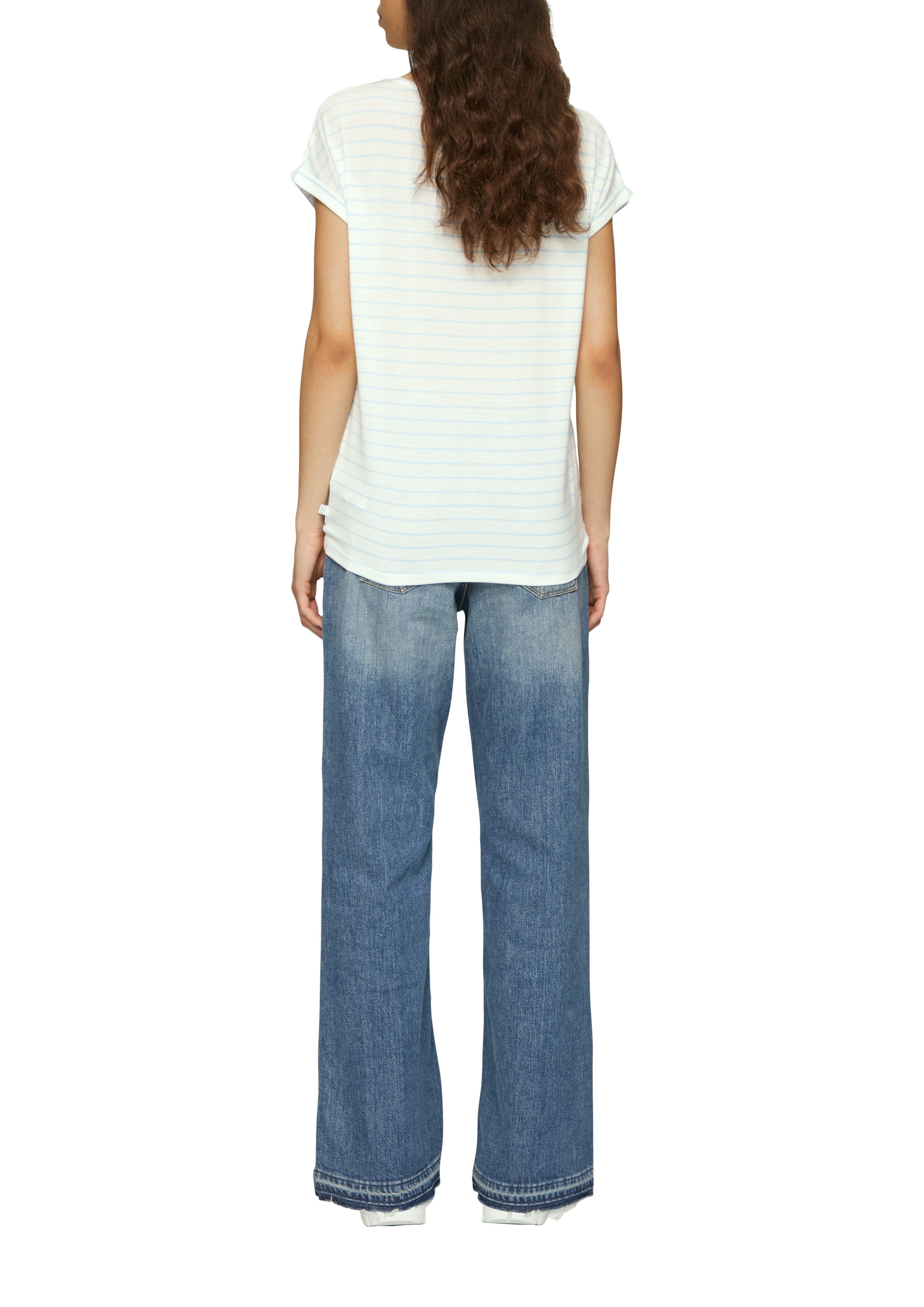 Q/S designed by Shirt met korte mouwen met mouwomslagen