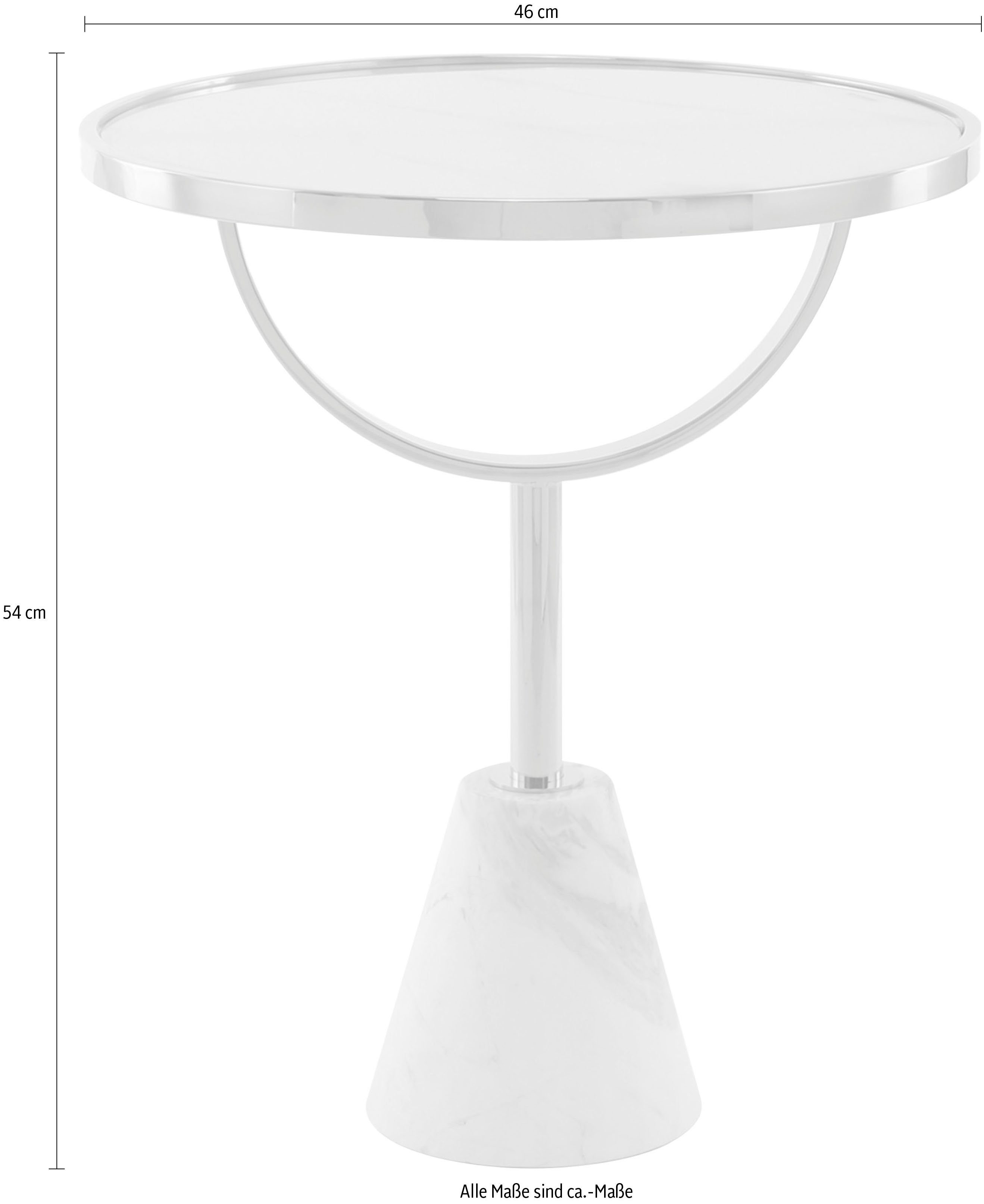 Kayoom Bijzettafel Rocio, opvallend design, stabiele marmeren sokkel opvallend frame, stabiele marmeren voet, gemarmerde glazen plaat (1 stuk)