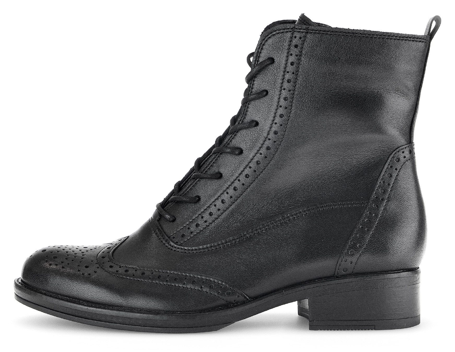 Gabor Veterlaarsjes blokhak, veterschoenen, business schoen met modieuze lyra-perforatie