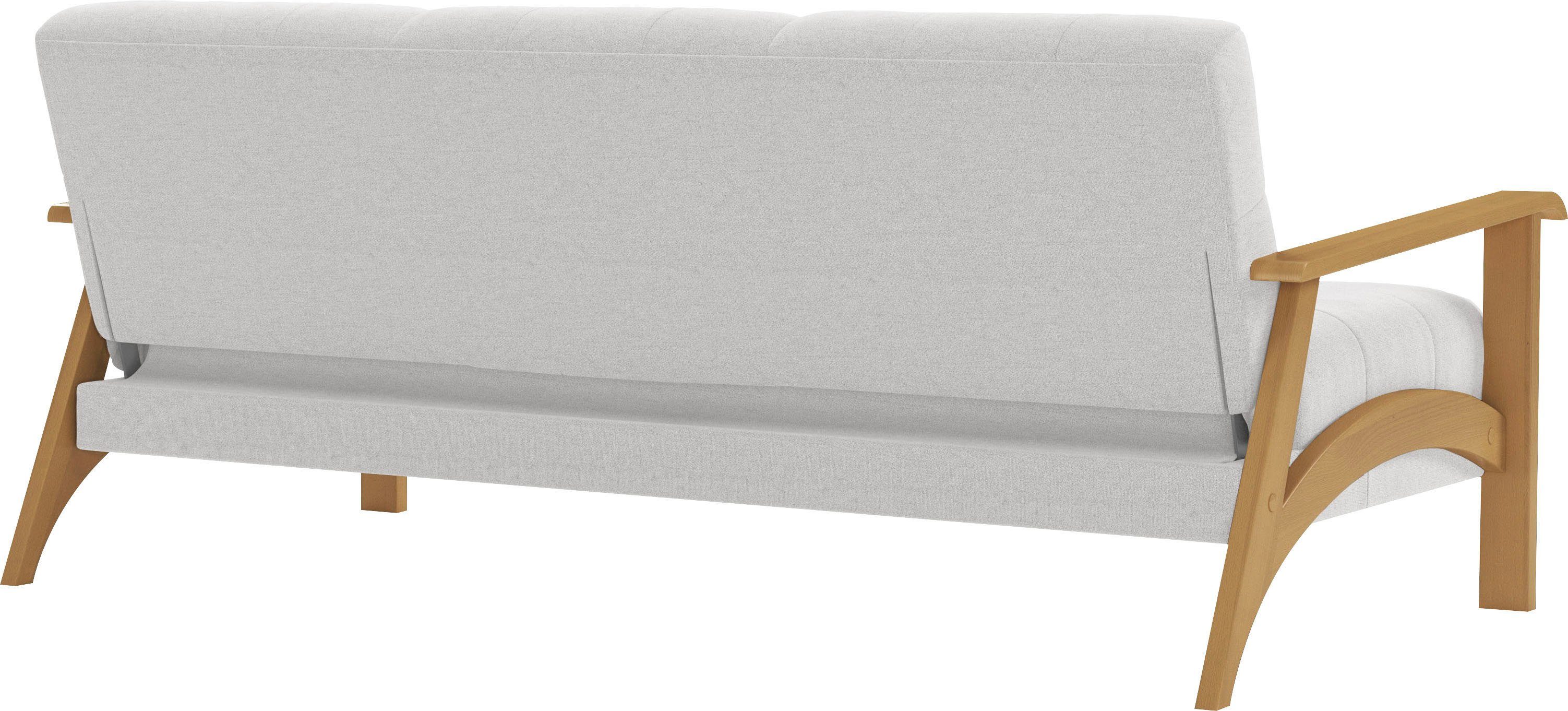 sit&more 3-zitsbank Billund Armleuningen van eikenkleurig beukenhout, verschillende bekledingen en kleuren