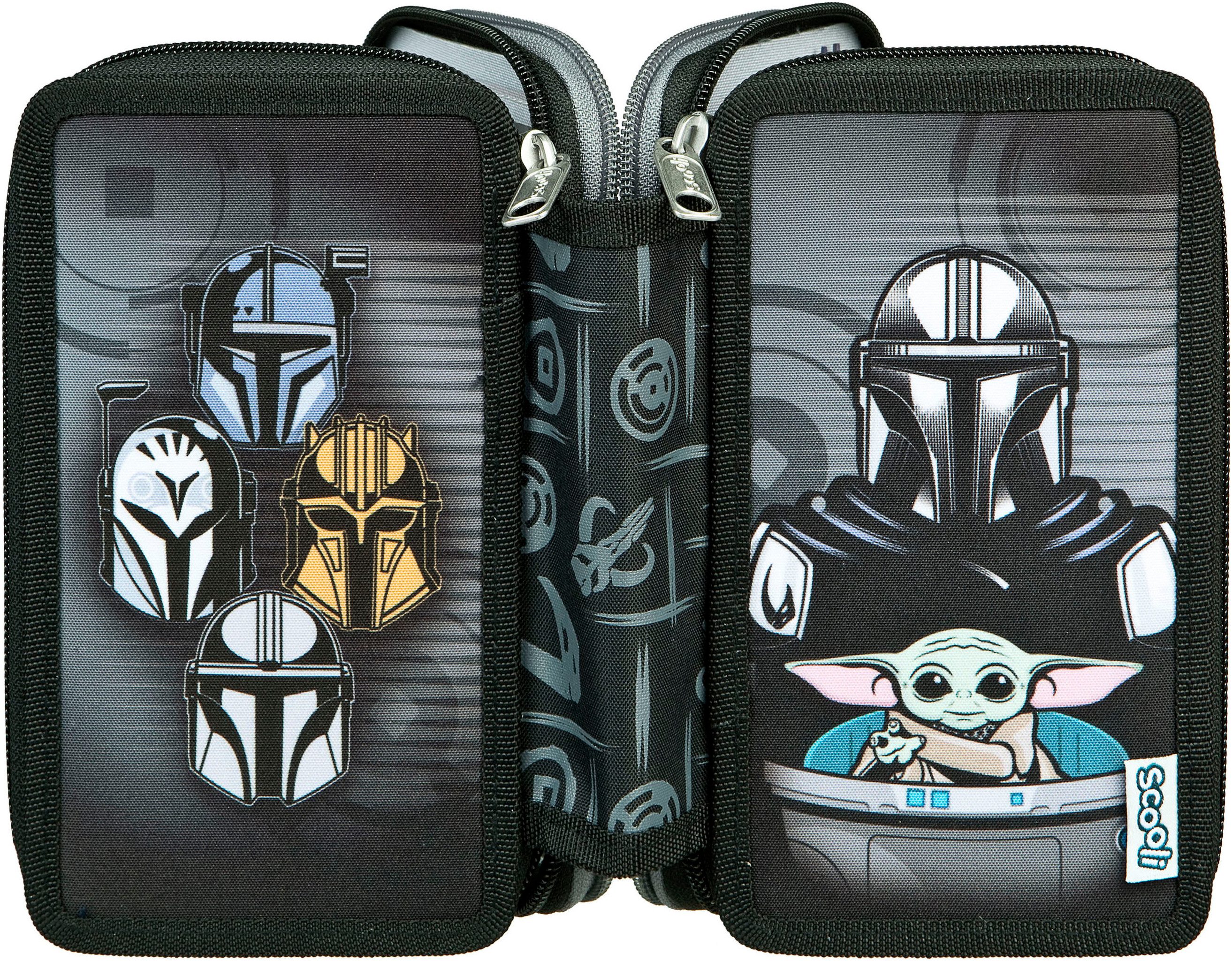 Scooli Etui Tripledecker, Star Wars gevuld, inclusief geodriehoek