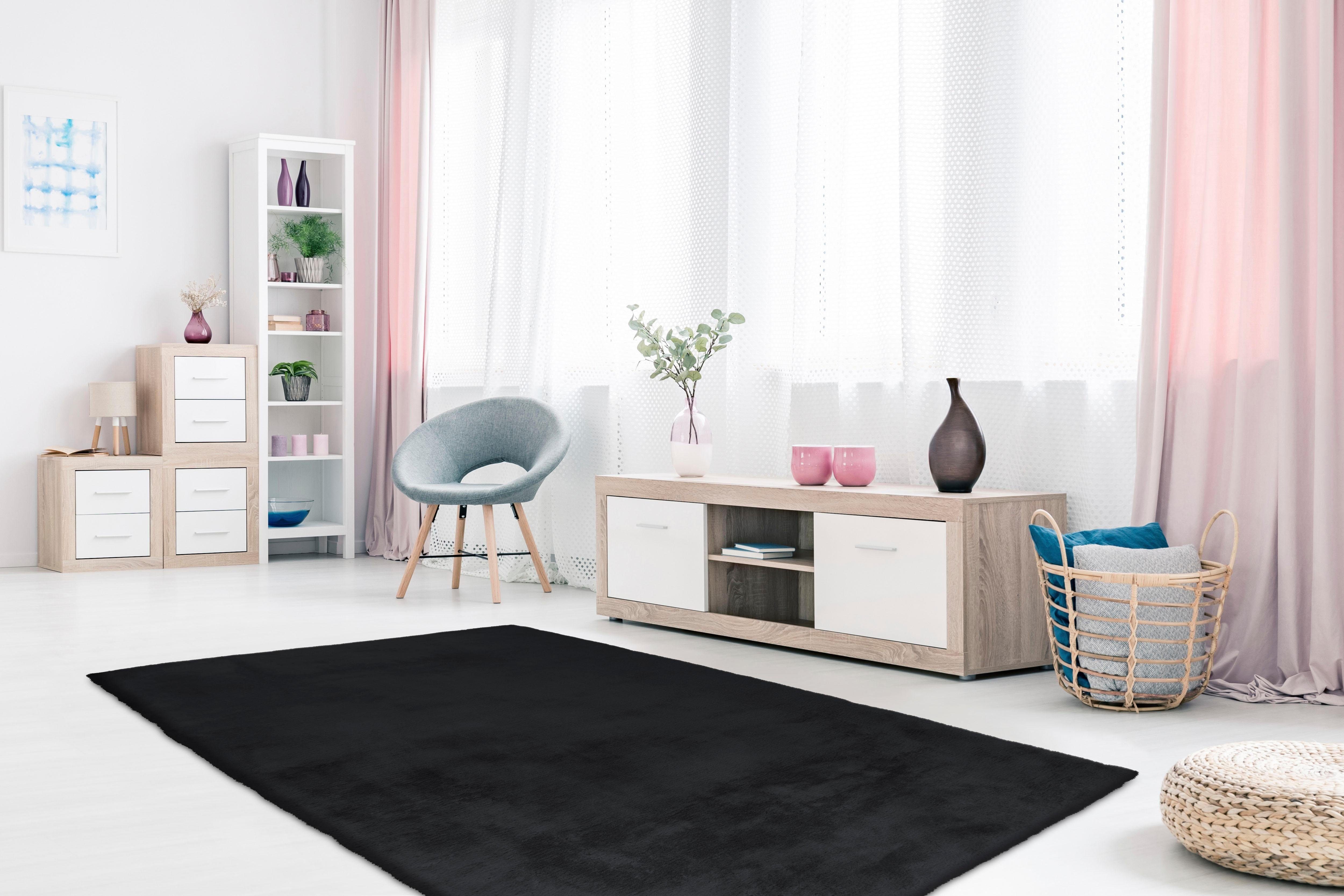 my home Vachtvloerkleed Alvin Vloerkleed in konijnenbont-look en touch, imitatiebont