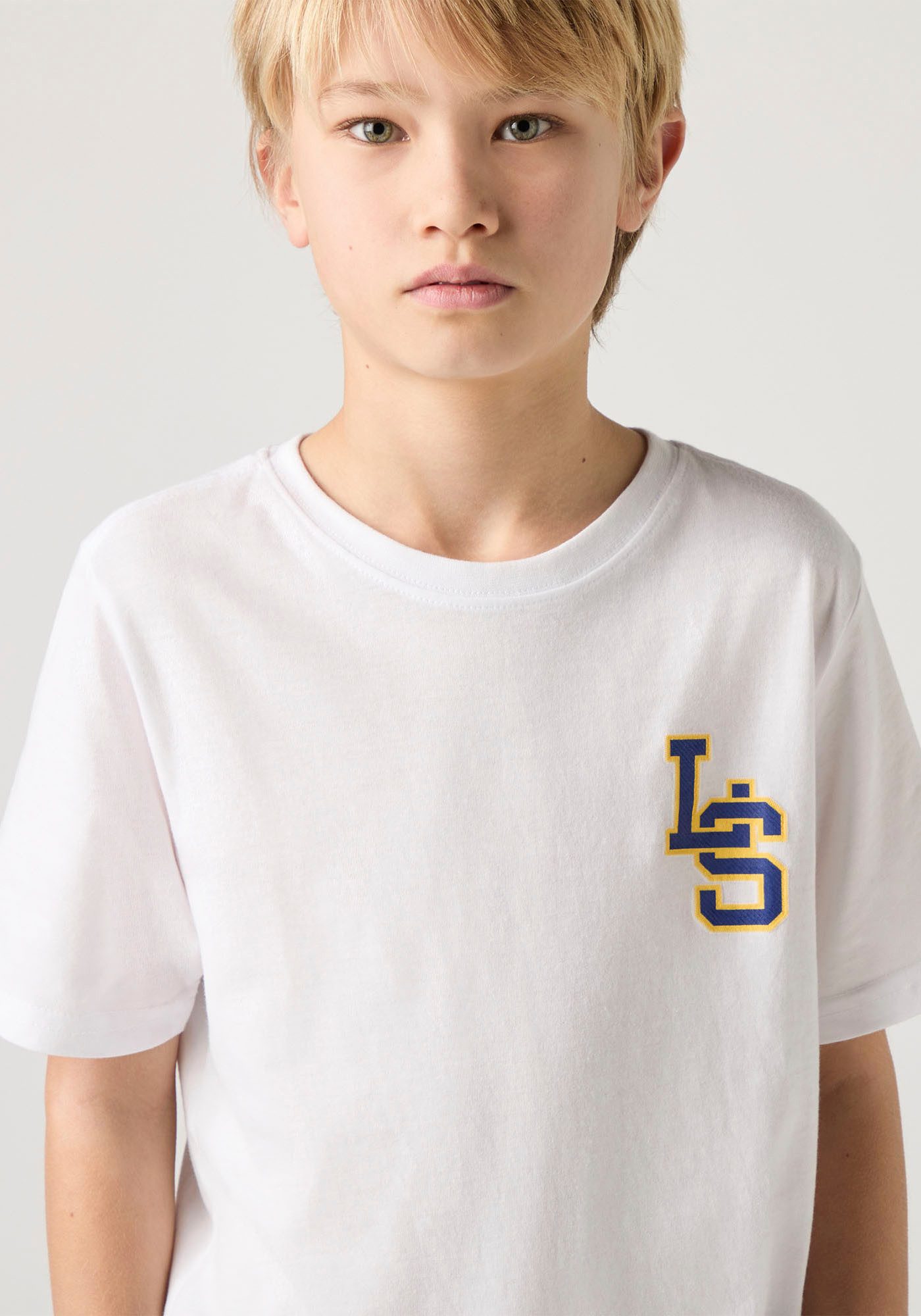 Levi's Kidswear T-shirt LVB "LS" MONOGRAM TEE met merkdruk voor jongens