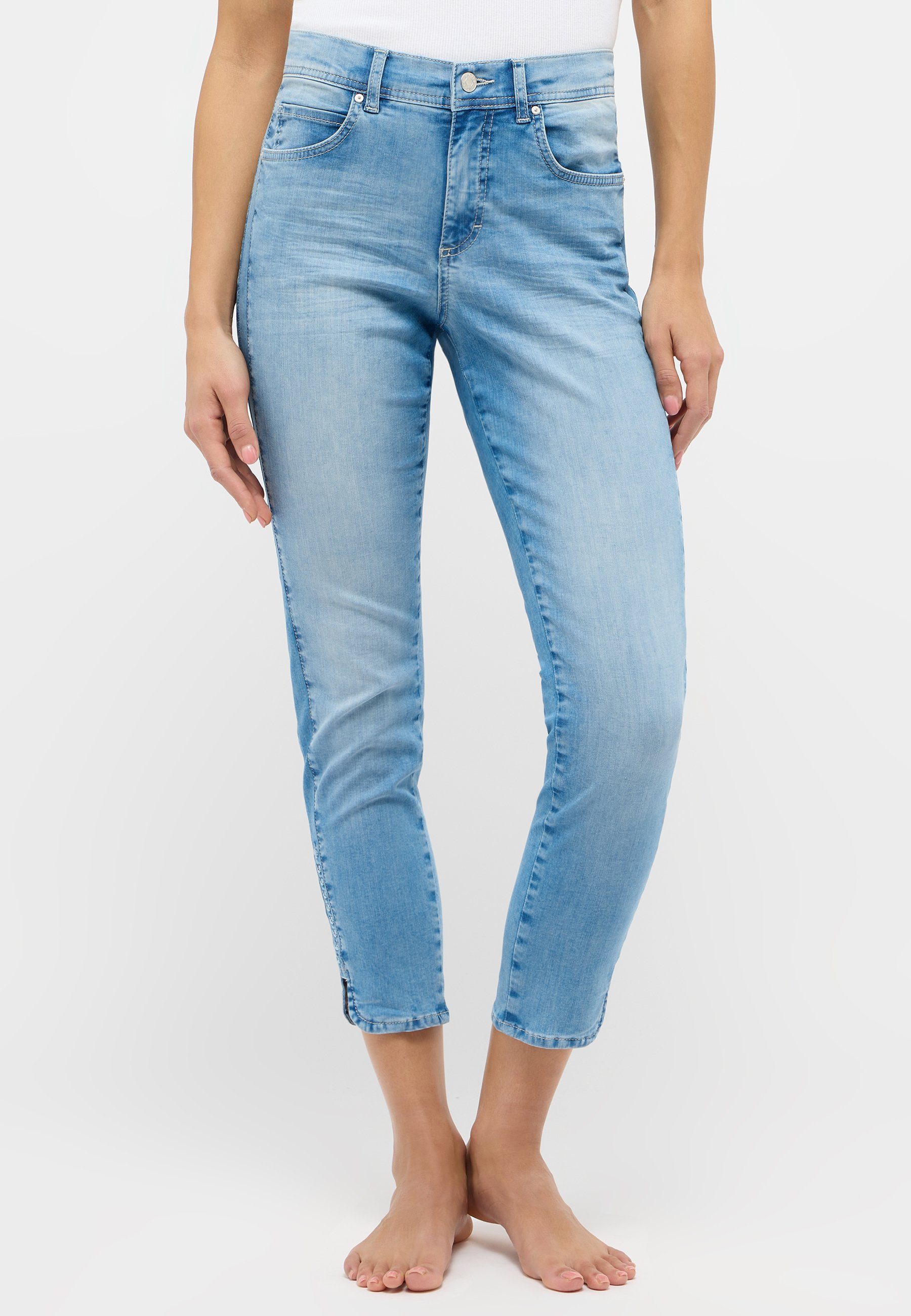 Angels Slim fit jeans met knoopsluiting
