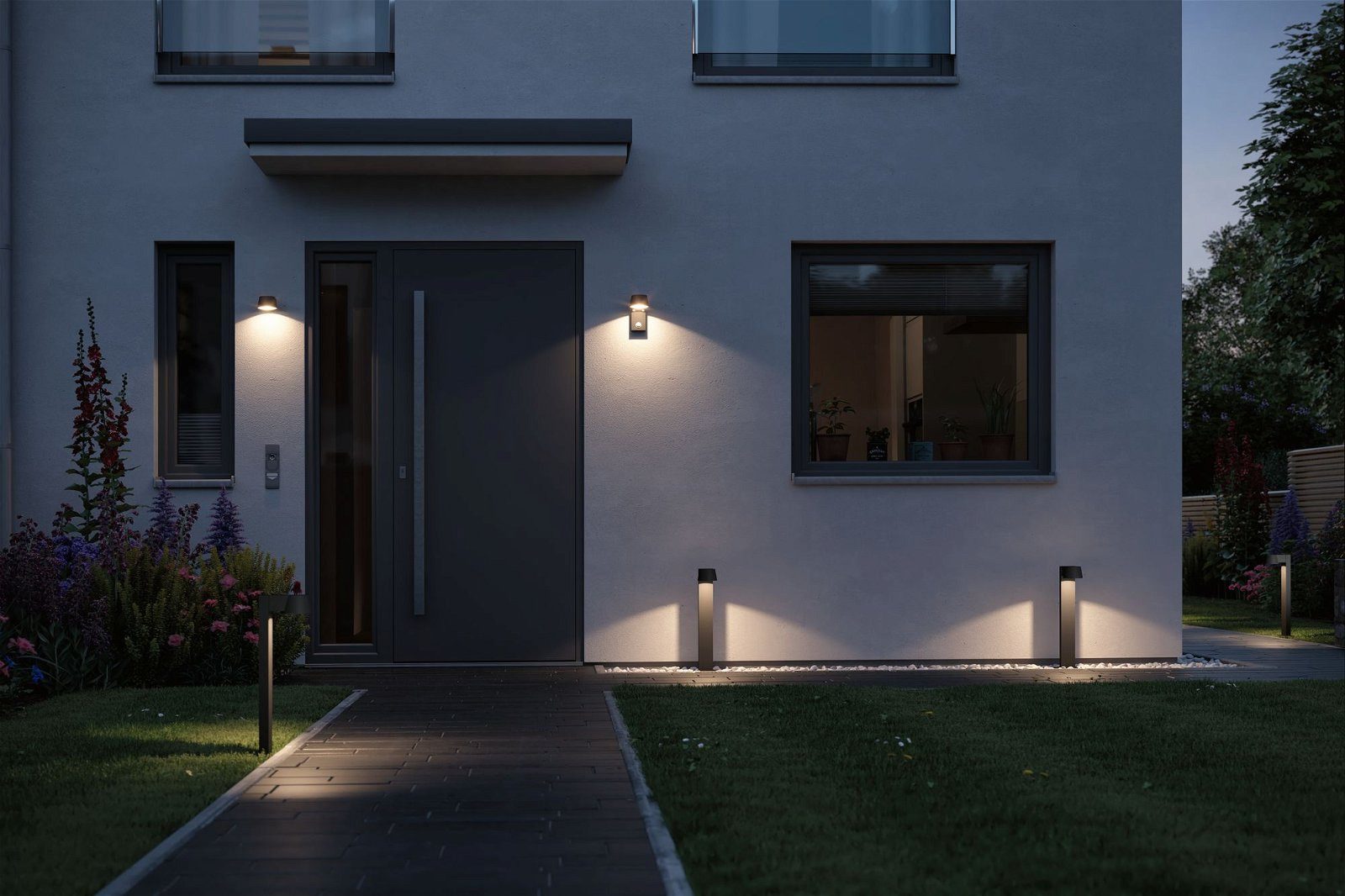 Paulmann Led-wandlamp voor buiten Capea IP44 96x153mm 3000K 6W 500lm 230V antraciet aluminium (1 stuk)