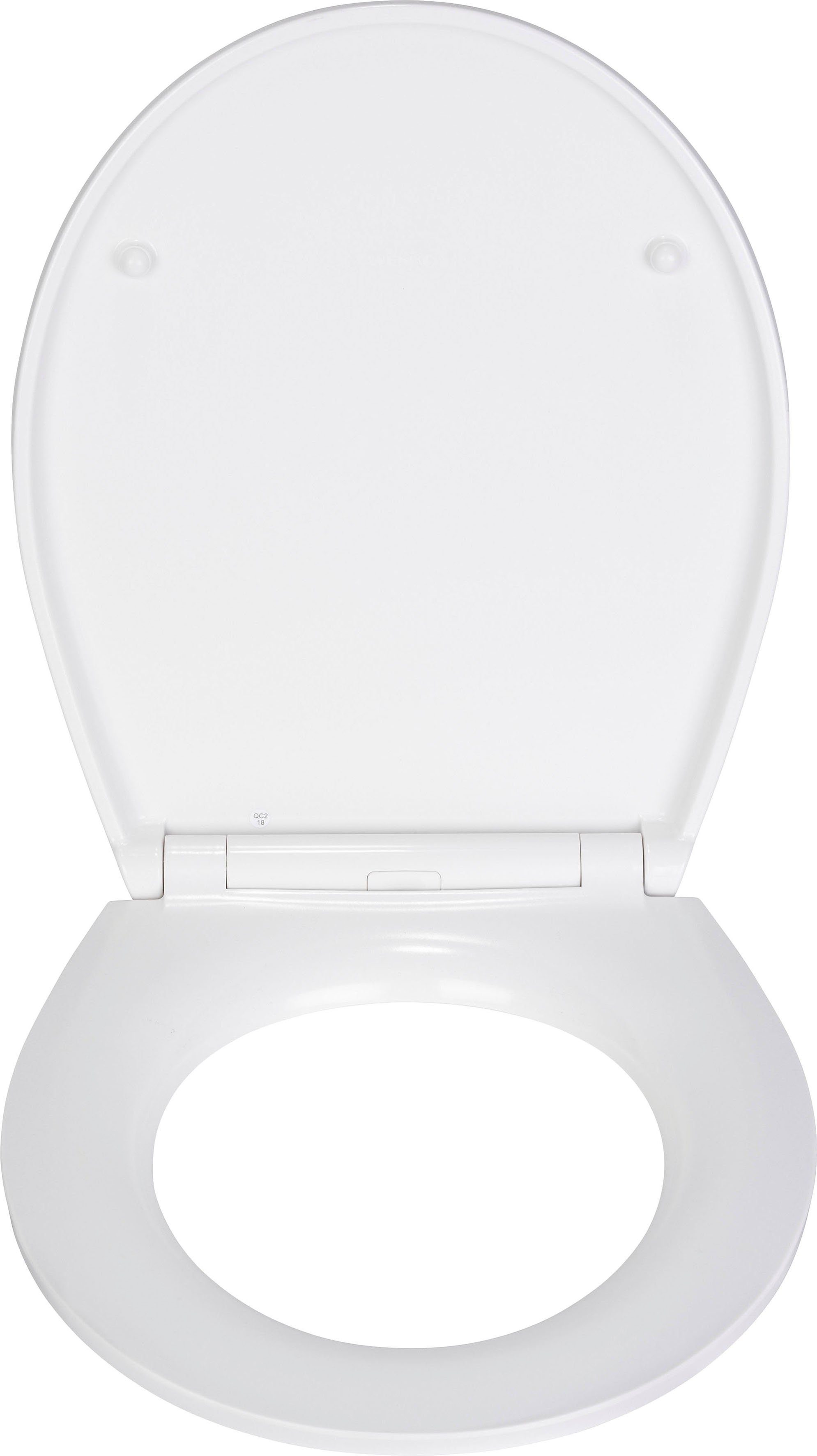 WENKO Toiletzitting Grey Marble met reliëf, van antibacteriële duroplast