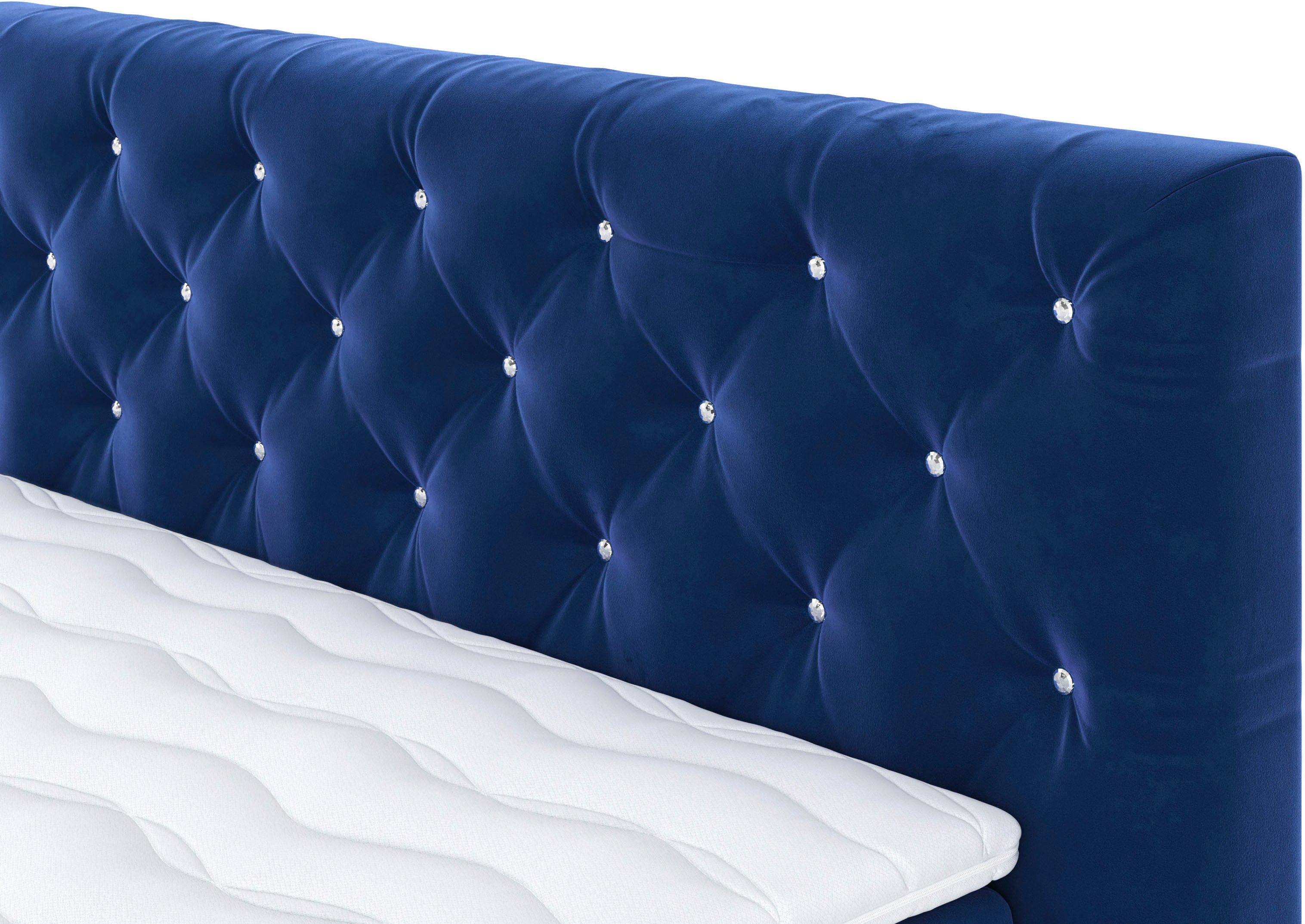 COTTA Boxspring Castlerock met strass-steentjes in het hoofdeinde, incl. topper