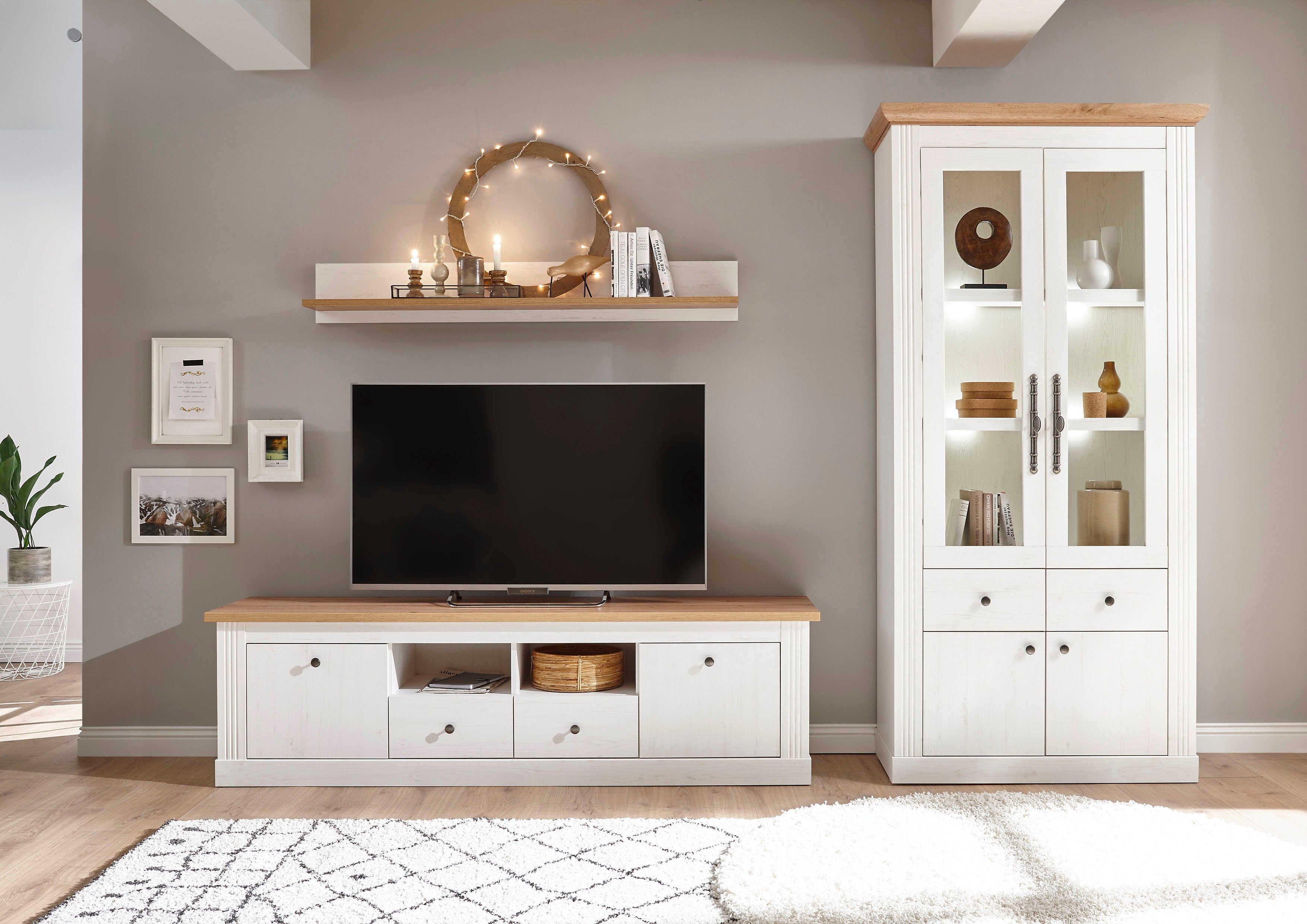 Home affaire Wandmeubel Westminster in romantische landelijke stijl (set, 3-delig)