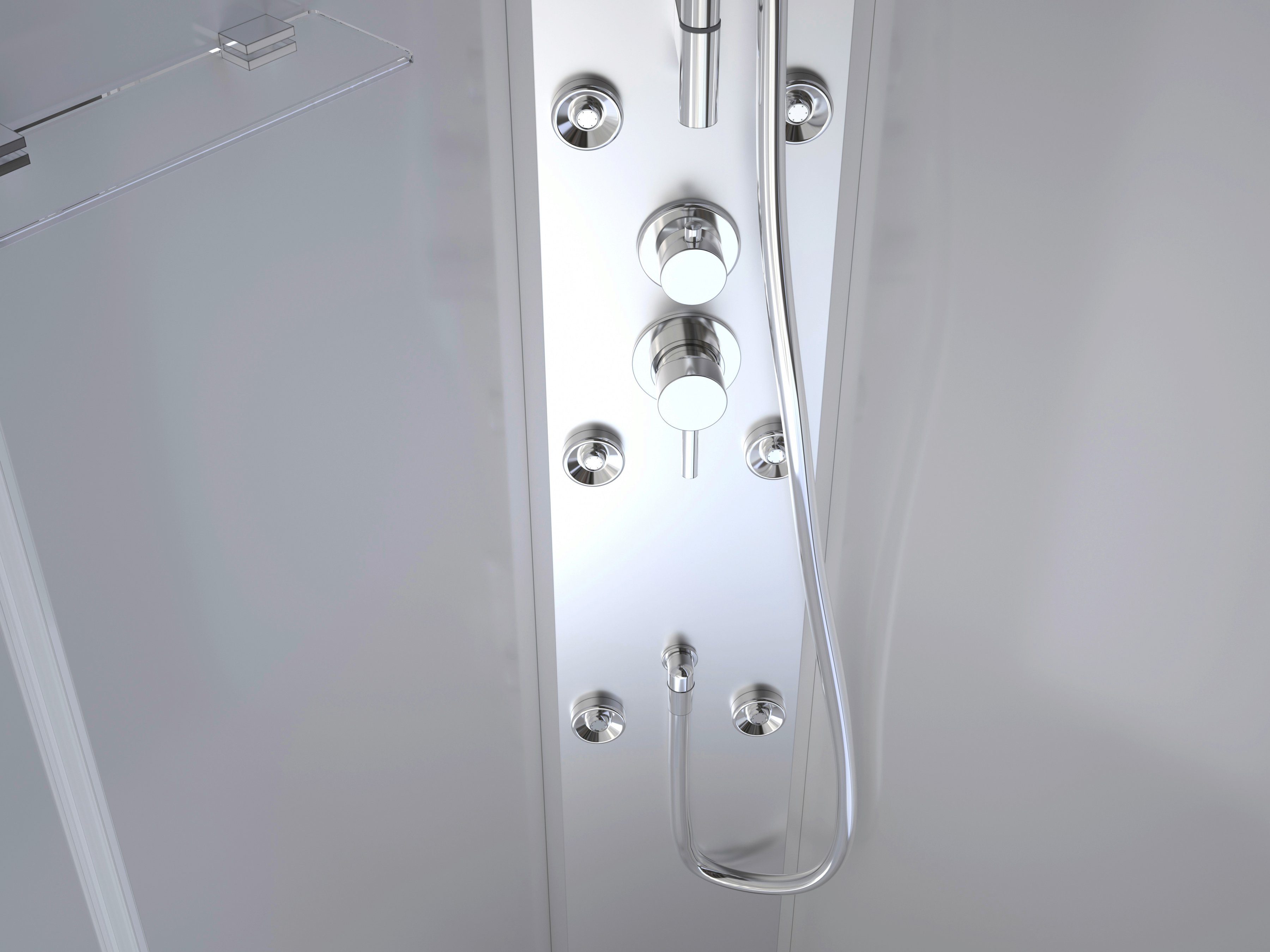 Marwell Complete douche White Oasis inclusief kranen, 90 cm x 90 cm