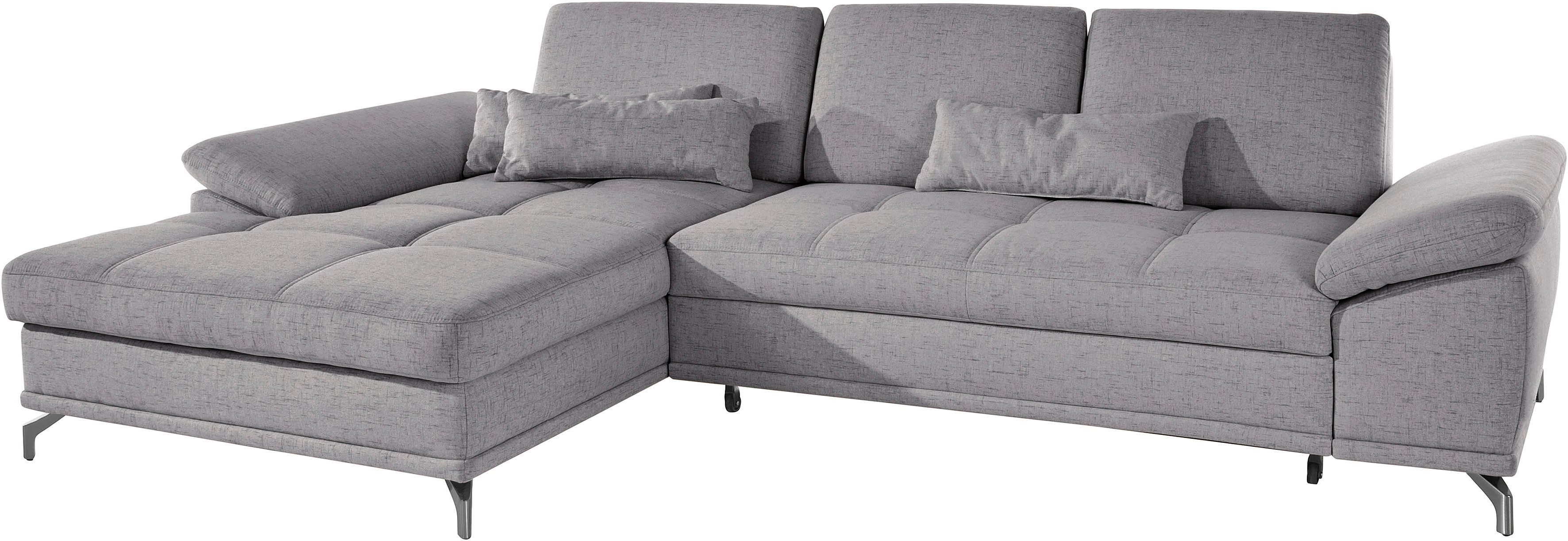 Places of Style Hoekbank Costello L-vorm, met zitdiepteverstelling, armleuningverstelling en