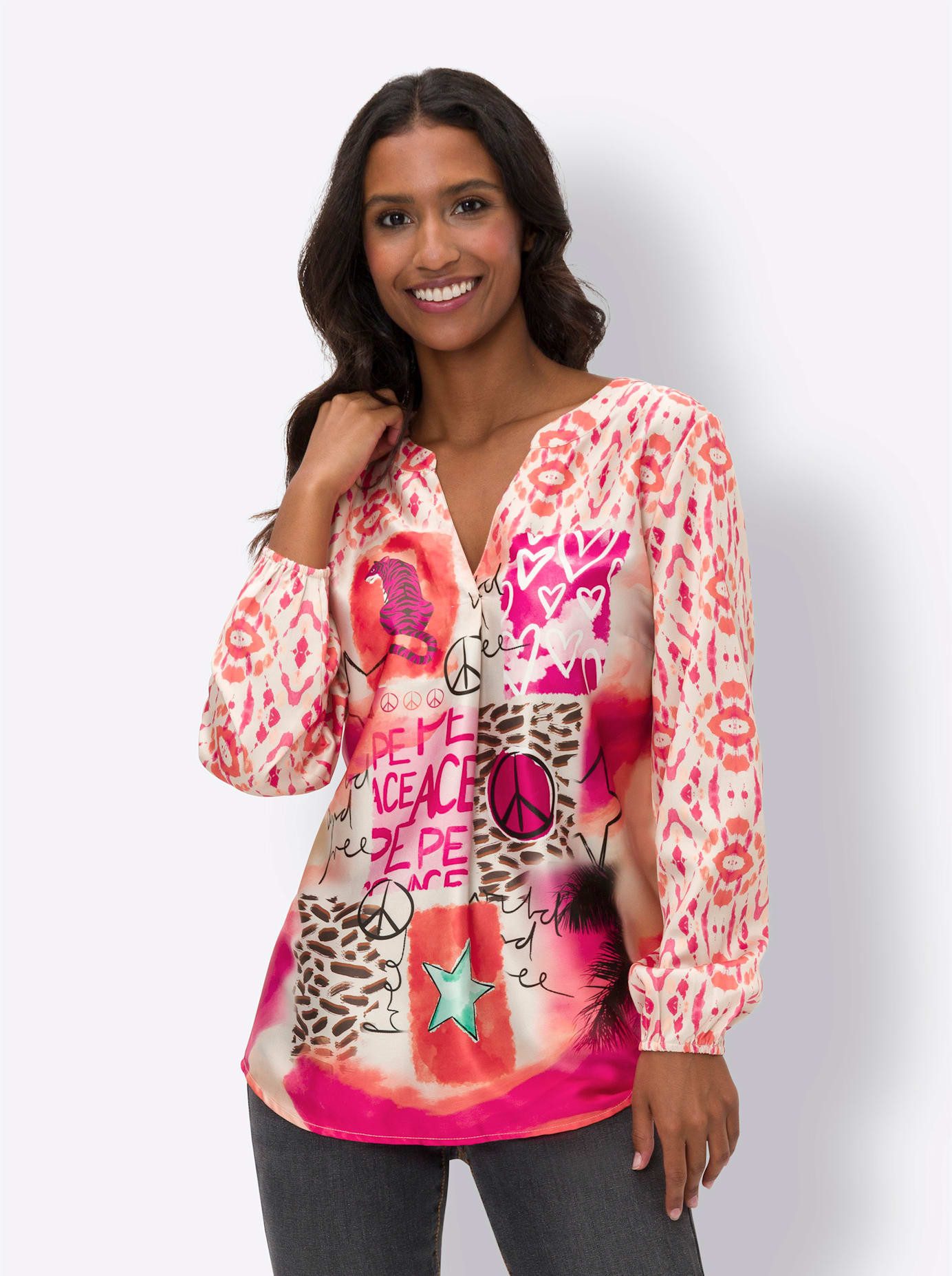 heine Gedessineerde blouse