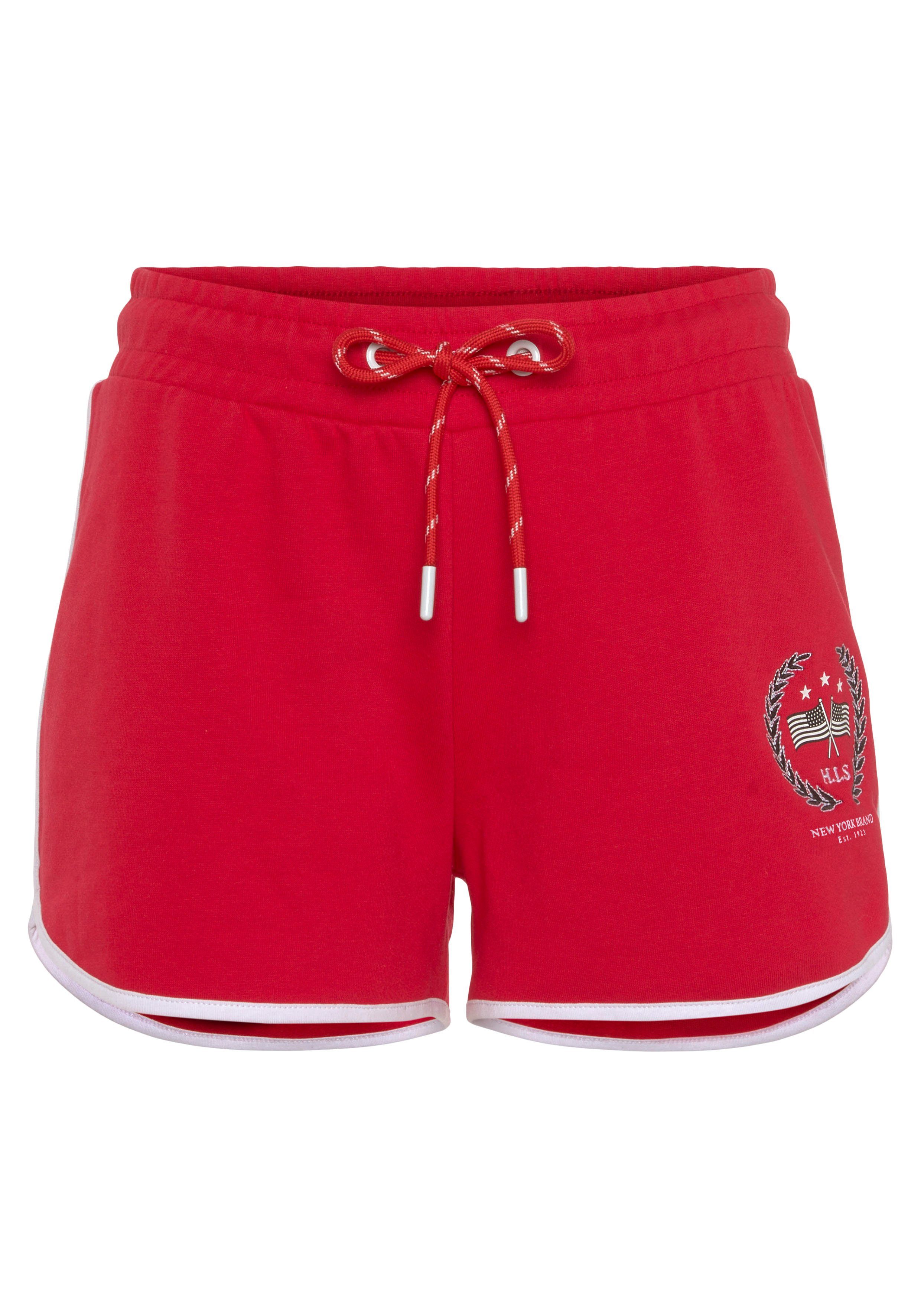 H.I.S Sweatshort -Relaxshorts met mooie borduursel loungeanzug