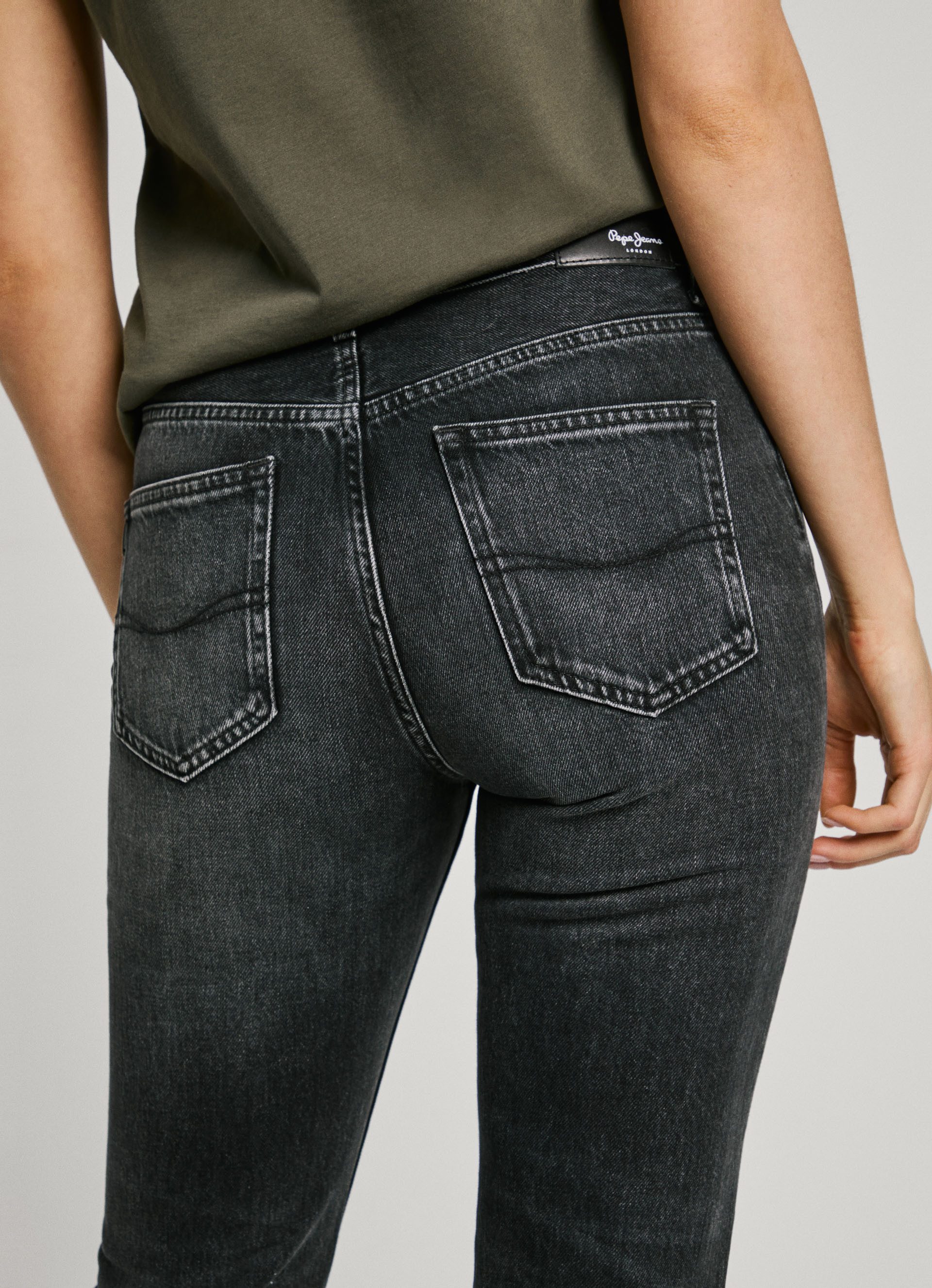 Pepe Jeans Straight jeans Met normale taille van robuust katoen-denim