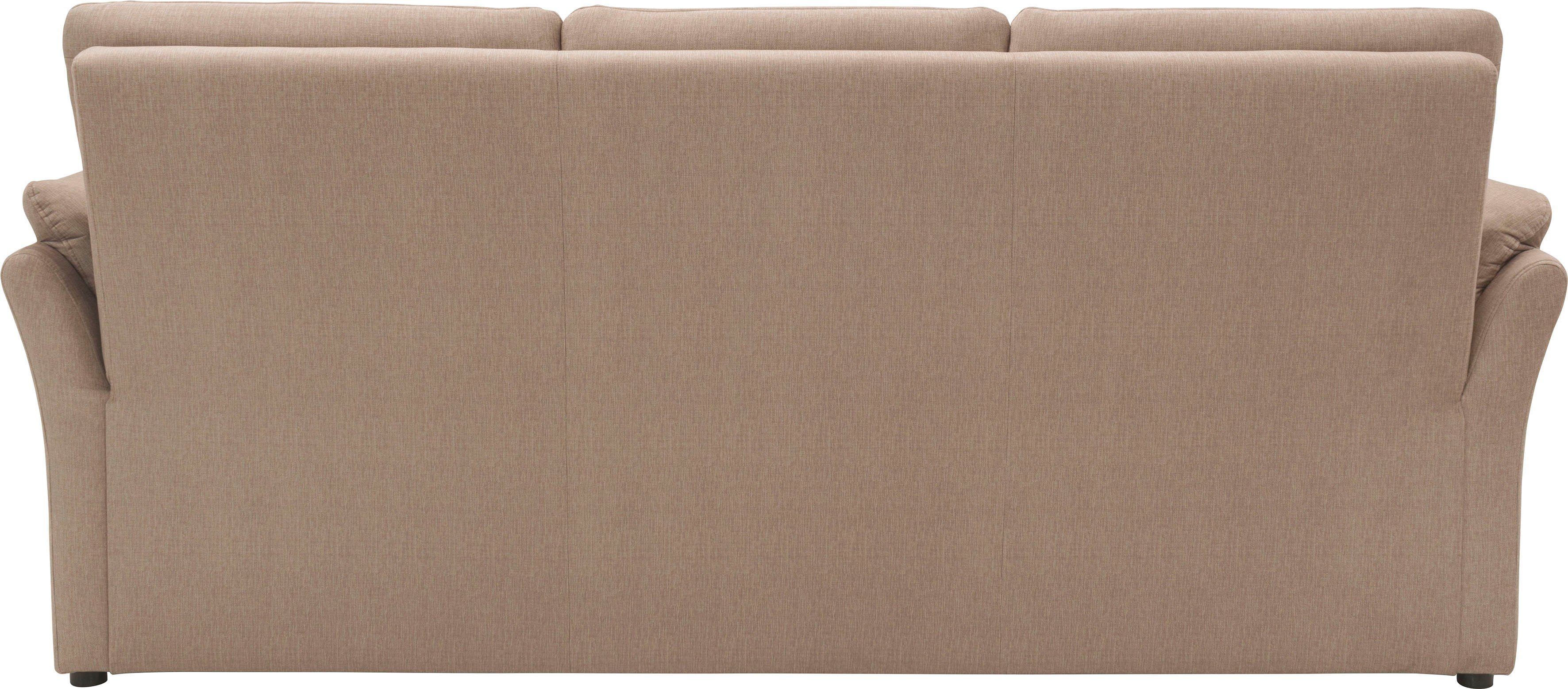DOMO collection 3-zitsbank Pina, smalle armleuningen, met bonellvering, compact & elegant Hoge zitcomfort, luxe microvezel leerlook, grijs, breedte 219 cm