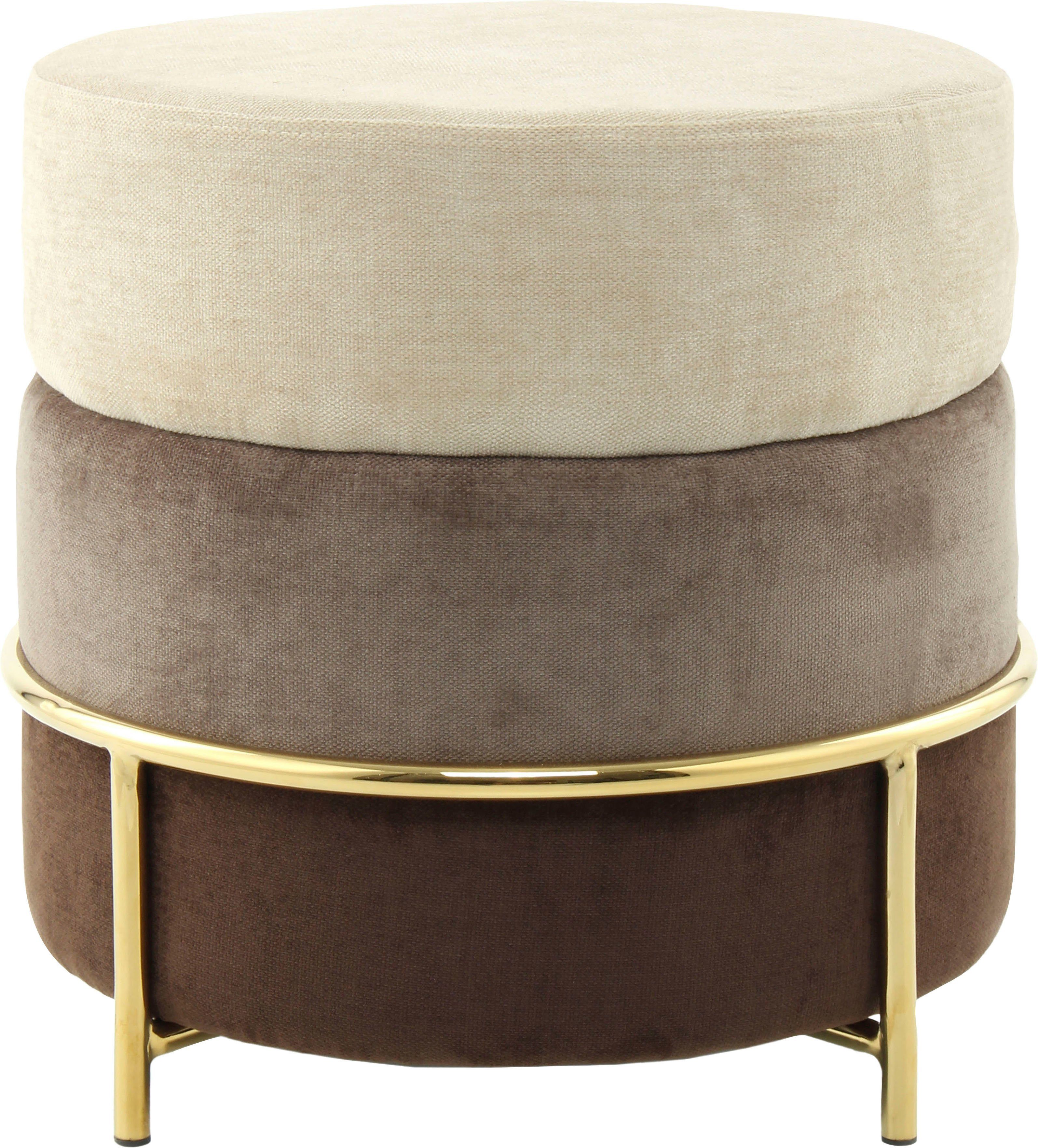 Kayoom ZitHocker Matilda 225, comfortabele ronde vorm, gezellige design-hocker (1 stuk)