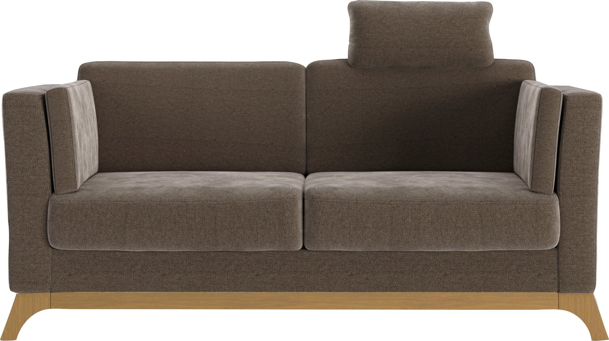 Home affaire 2,5-zitsbank Viva optioneel met houten frame van eikenhout