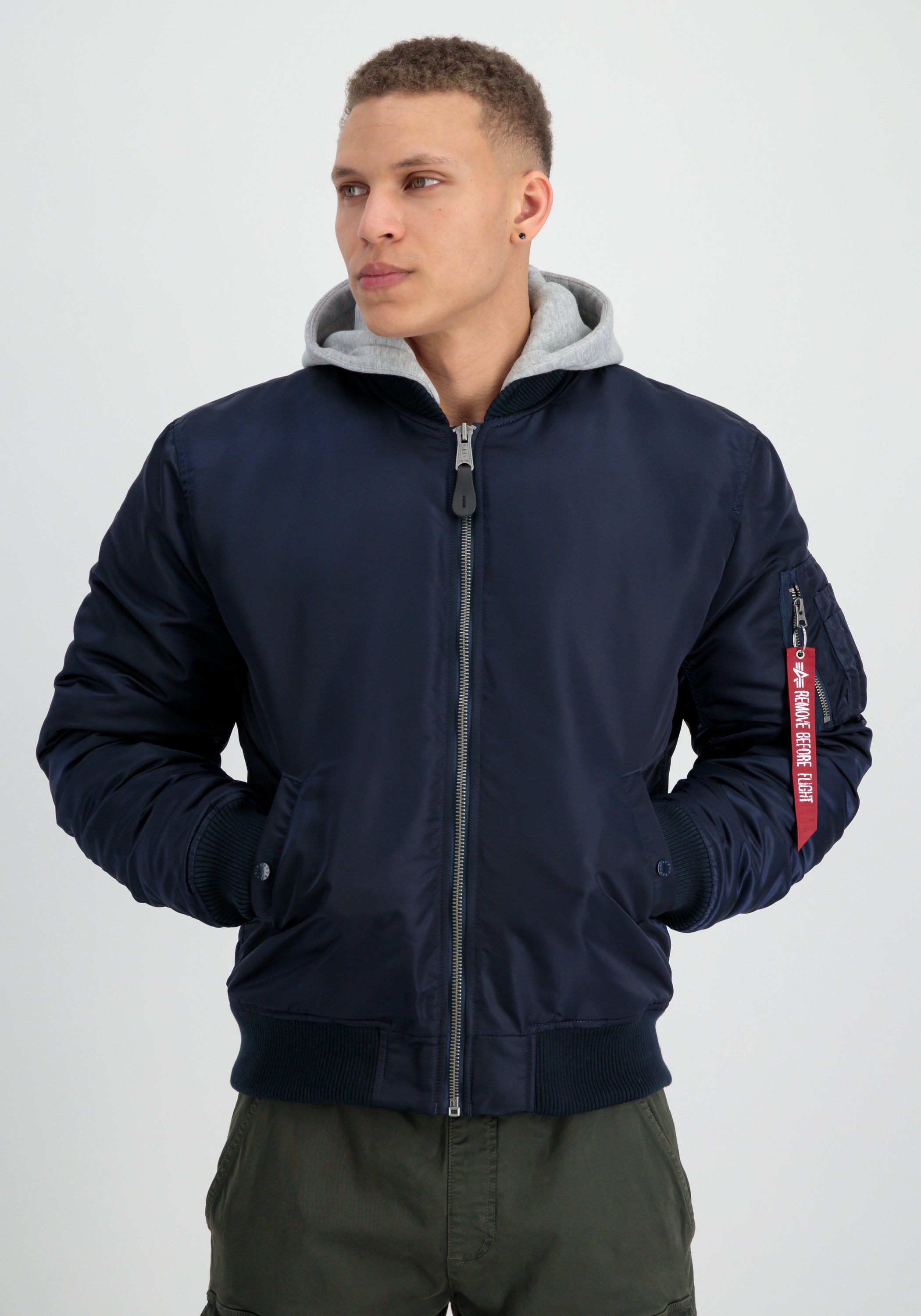 Alpha Industries Bomberjack MA-1 Zip Hood Back EMB