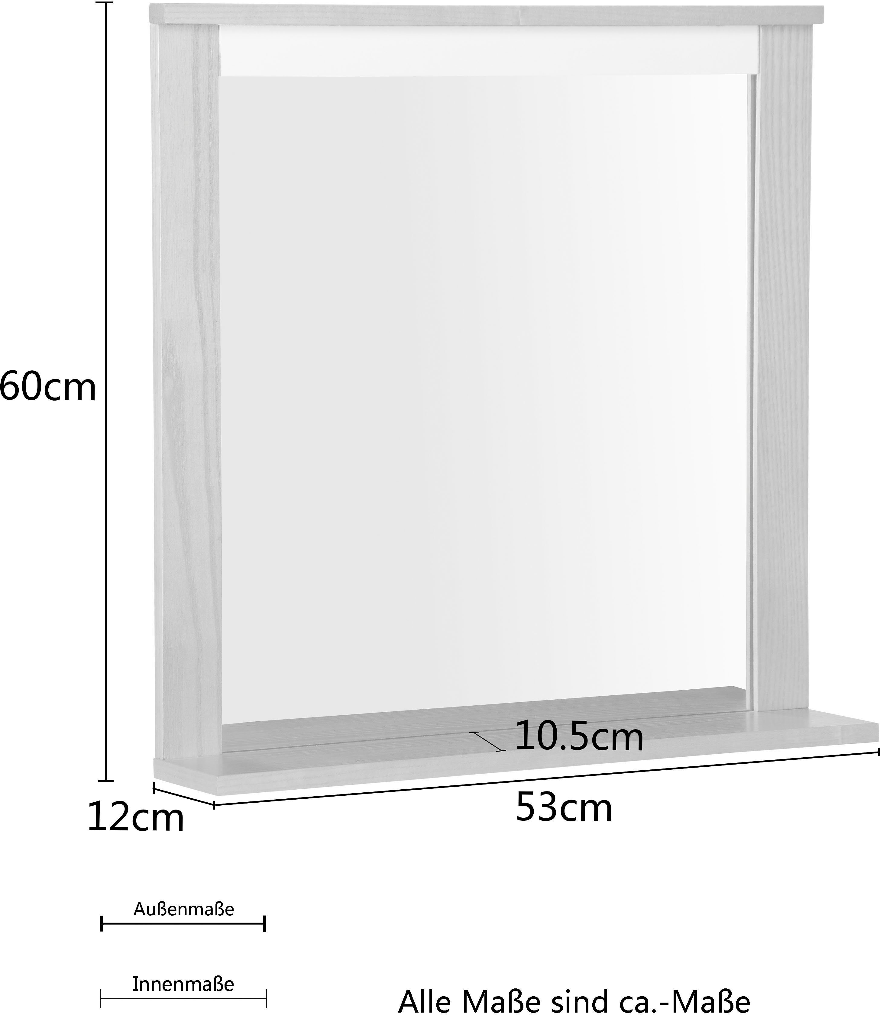 welltime Badspiegel Falun Badkamerspiegel met planchet, breedte 55 cm